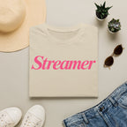 Streamer T‑Shirt — Pink Script Logo