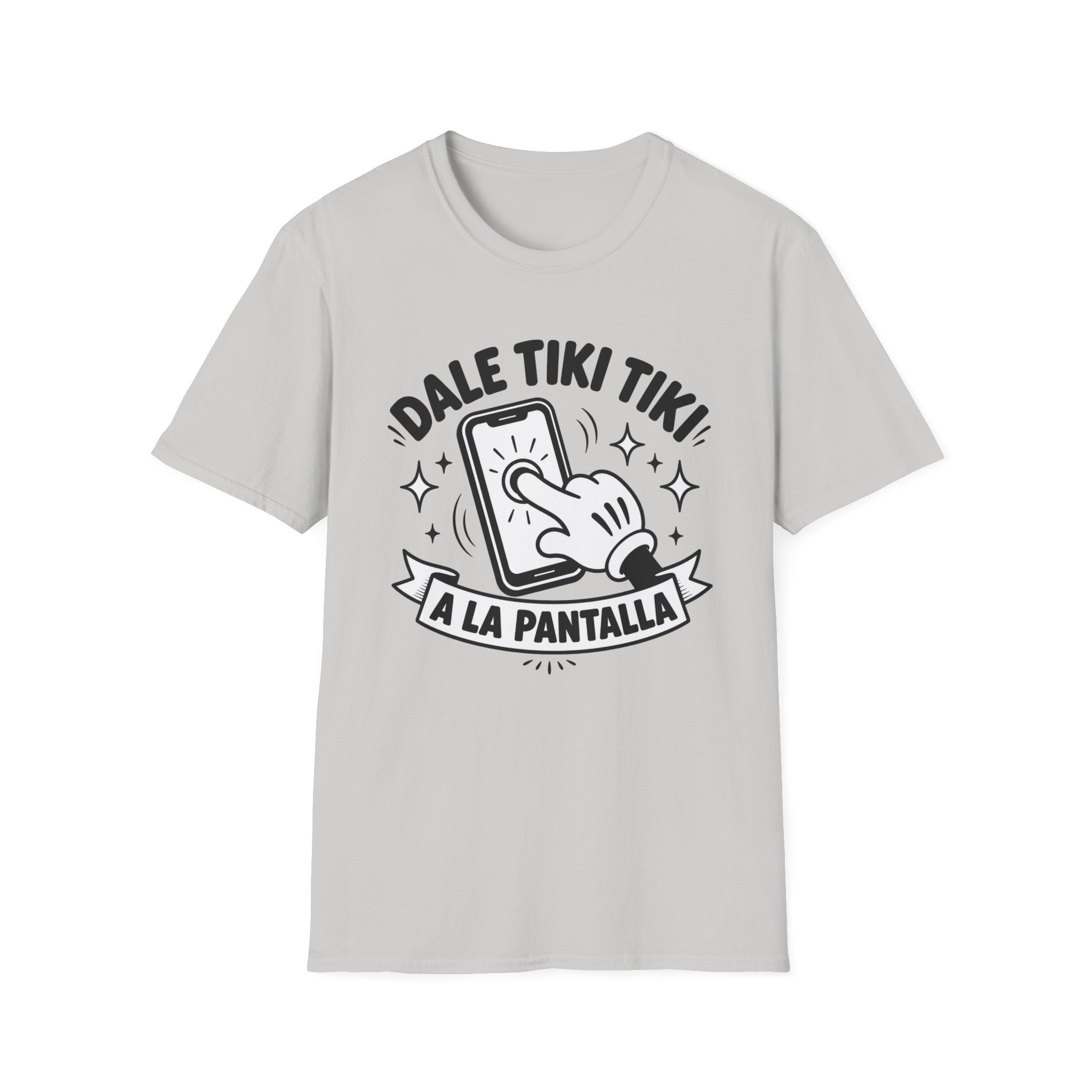 T-Shirt — 'Dale Tiki Tiki! A La Pantalla' Funny Spanish Phone-Press Graphic Tee
