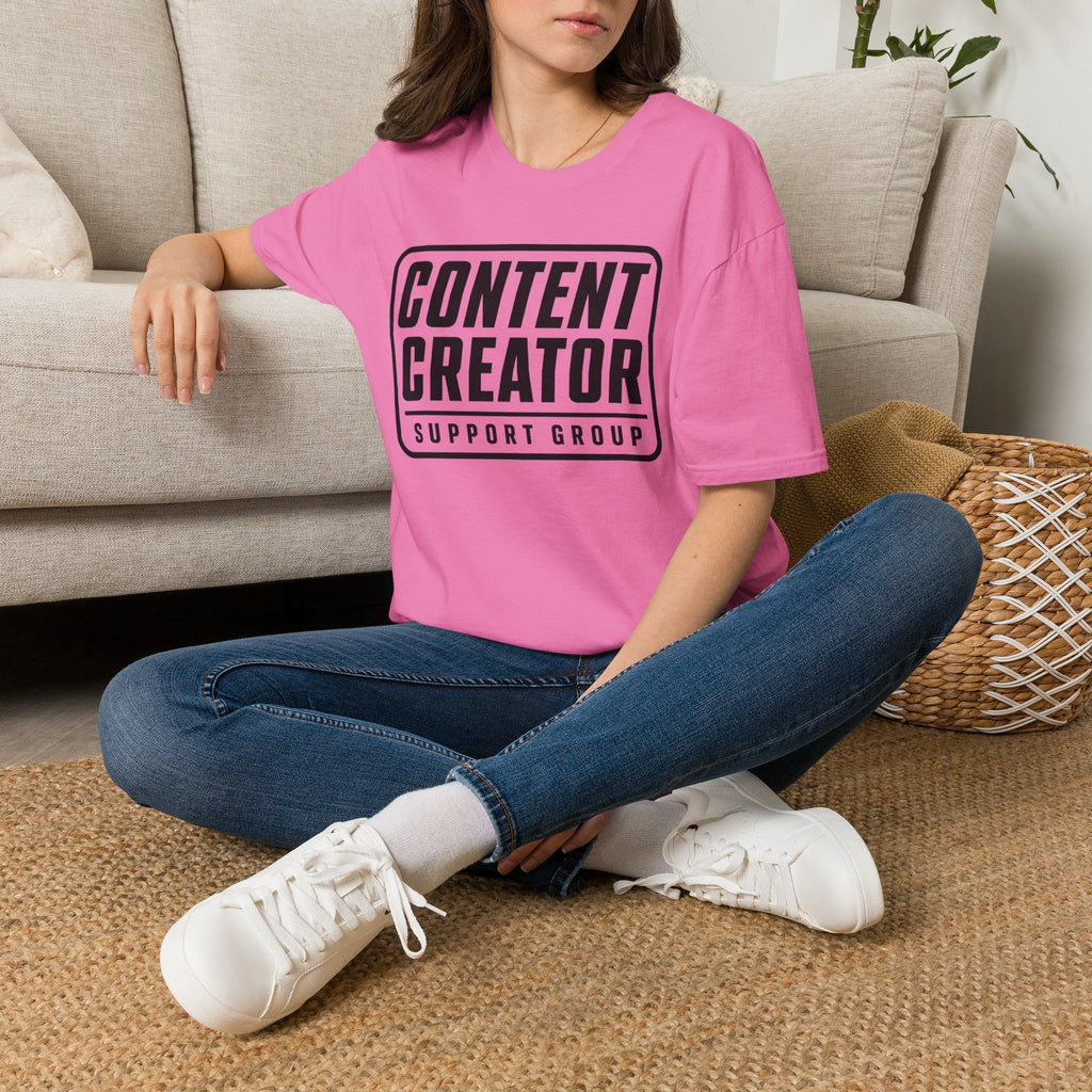 Content Creator Support Group T-Shirt — Bold Typography Tee for Creators
