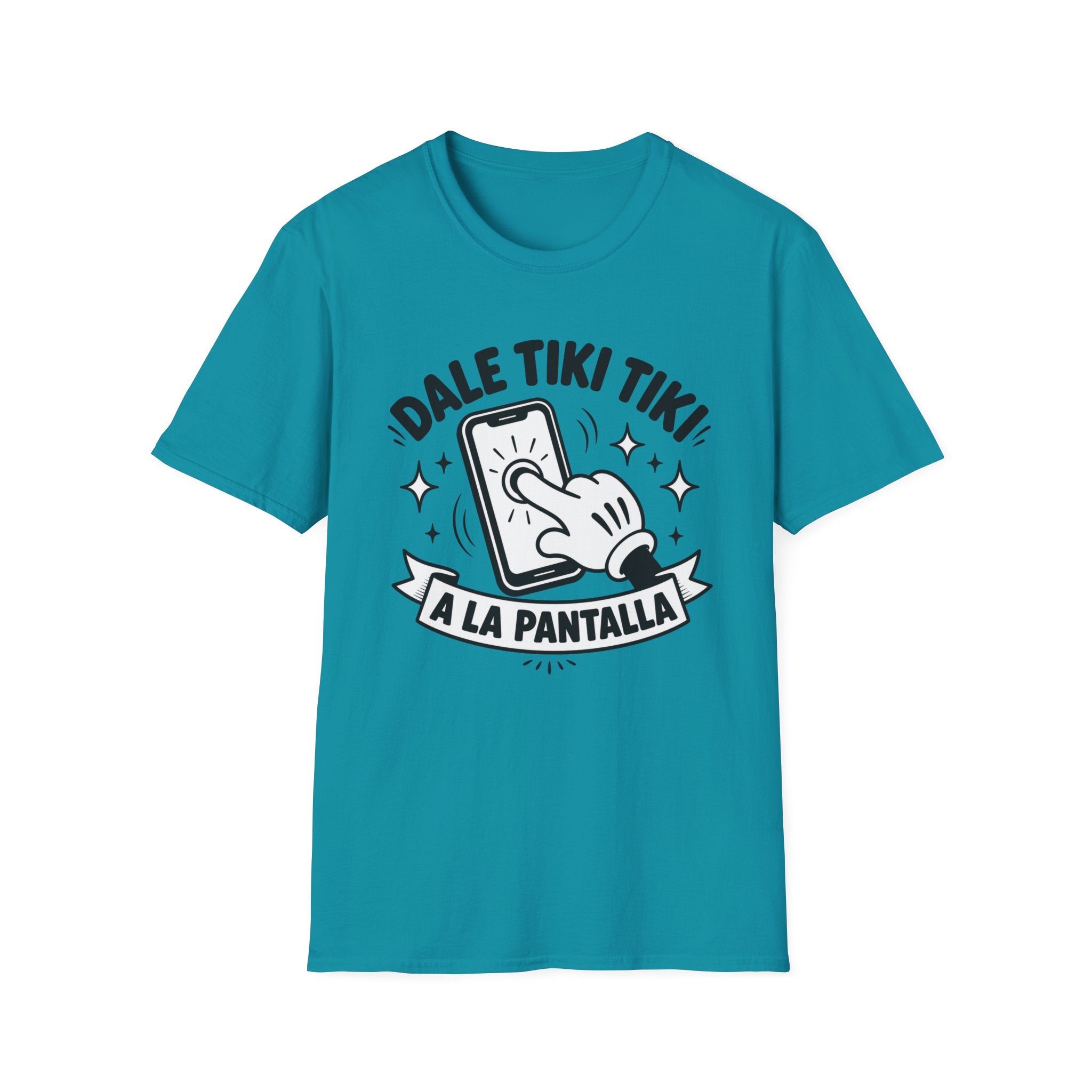 T-Shirt — 'Dale Tiki Tiki! A La Pantalla' Funny Spanish Phone-Press Graphic Tee