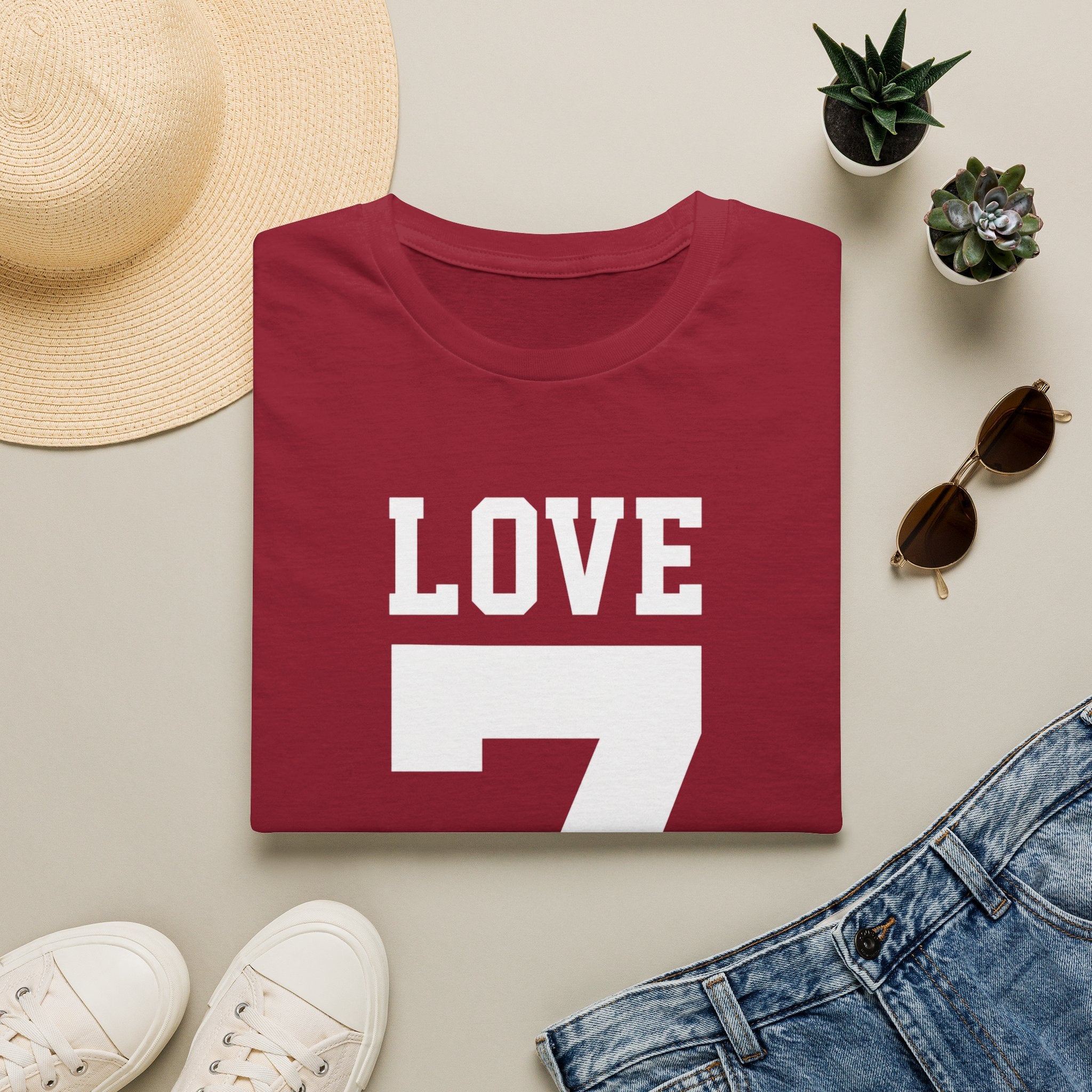Love 7 Graphic T-Shirt — Bold Athletic-Inspired Tee - Fake 49er