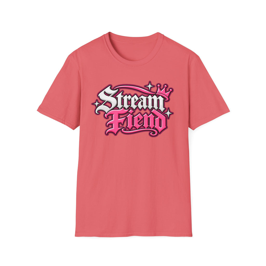 Stream Fiend Graphic Tee — Pink Retro Gamer Streaming Shirt