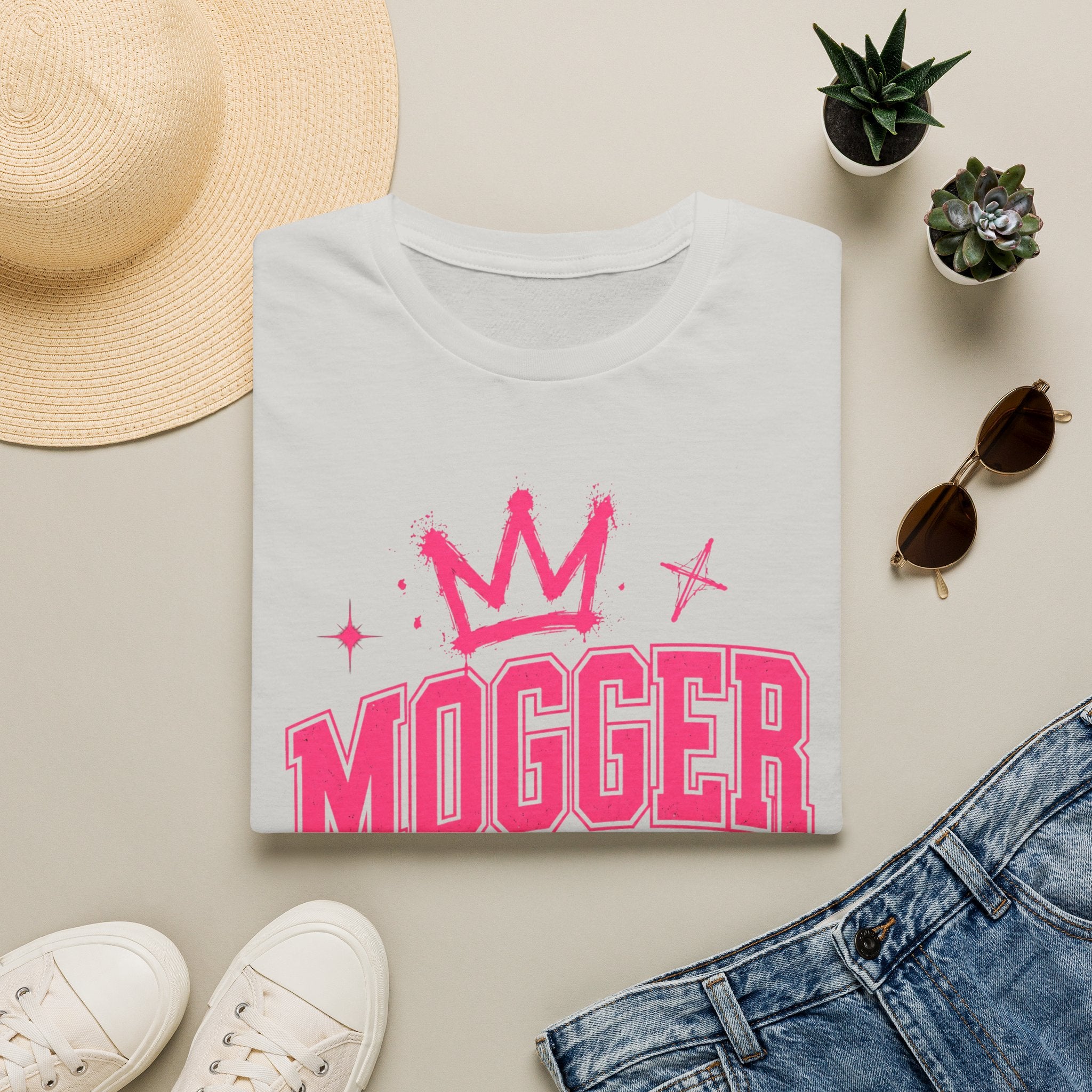 Mogger Princess T‑Shirt — Pink Crown Graphic Tee