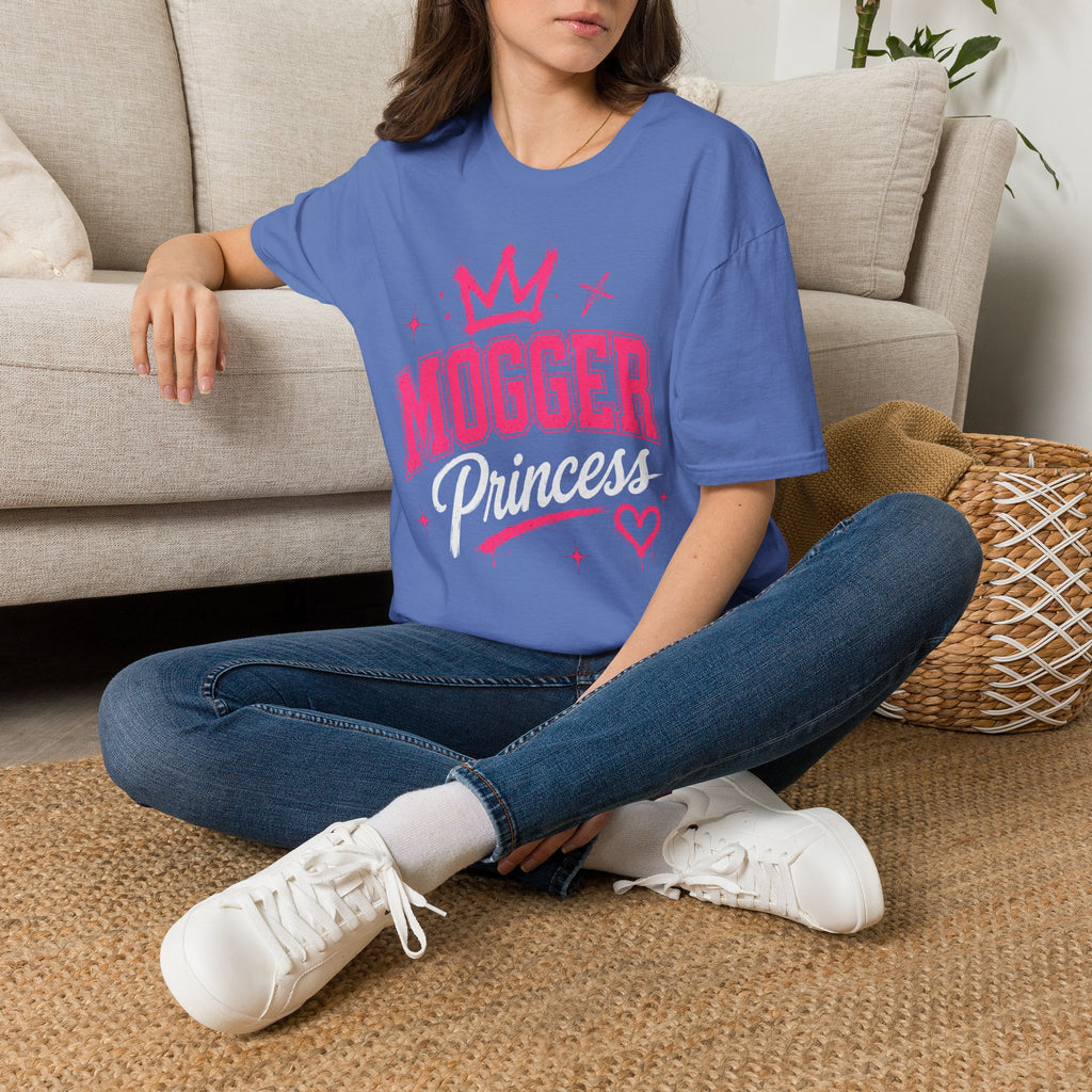 Mogger Princess T‑Shirt — Pink Crown Graphic Tee