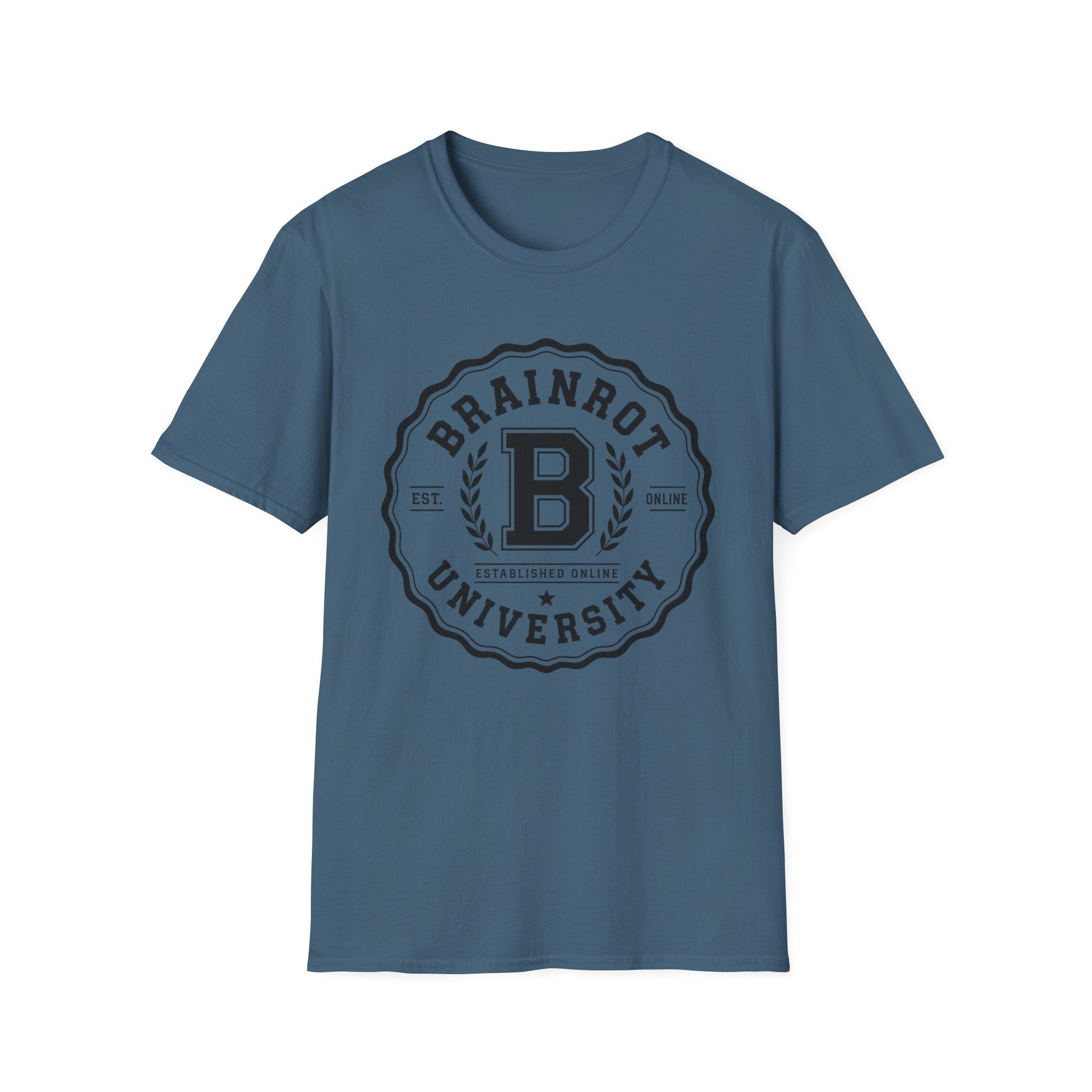 Brainrot University Logo T-Shirt — Vintage Collegiate Graphic Tee