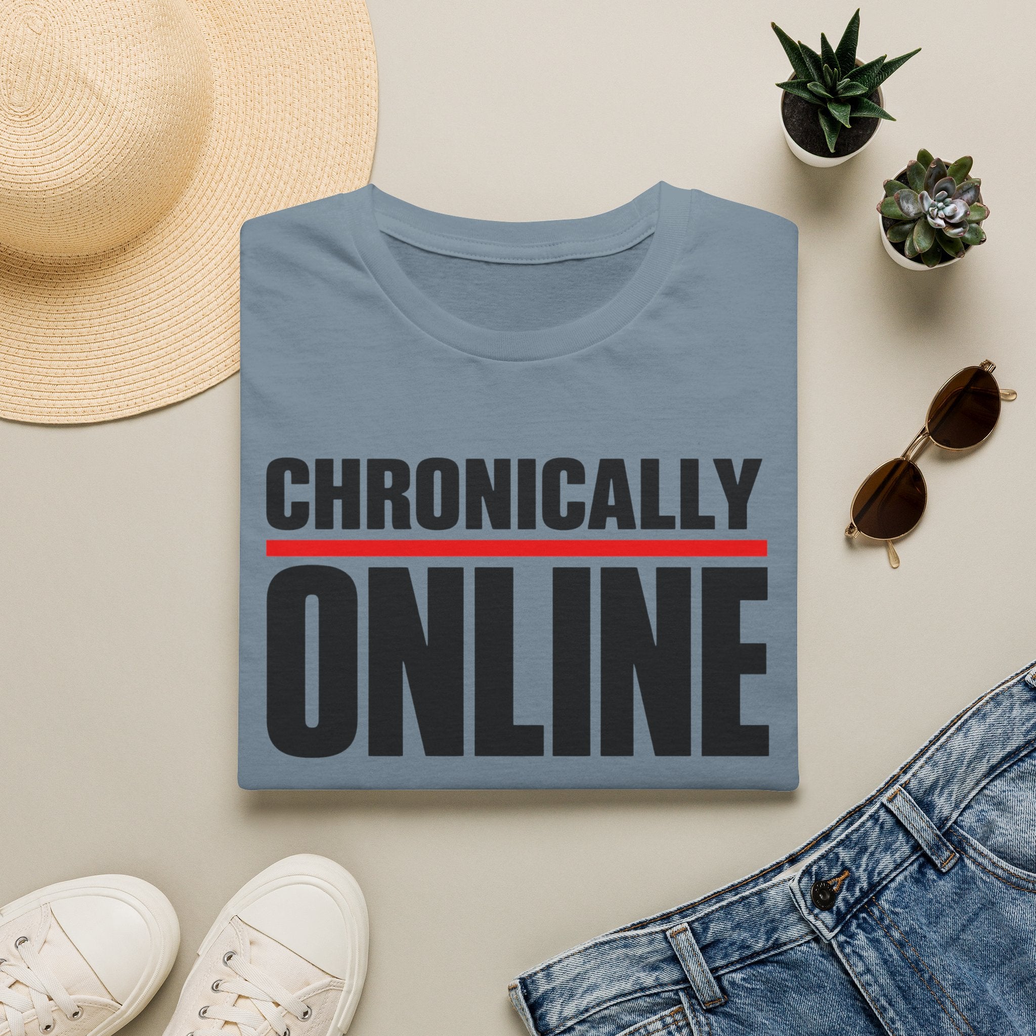 Chronically Online T‑Shirt — Bold Graphic Statement Tee for Social Media Fans