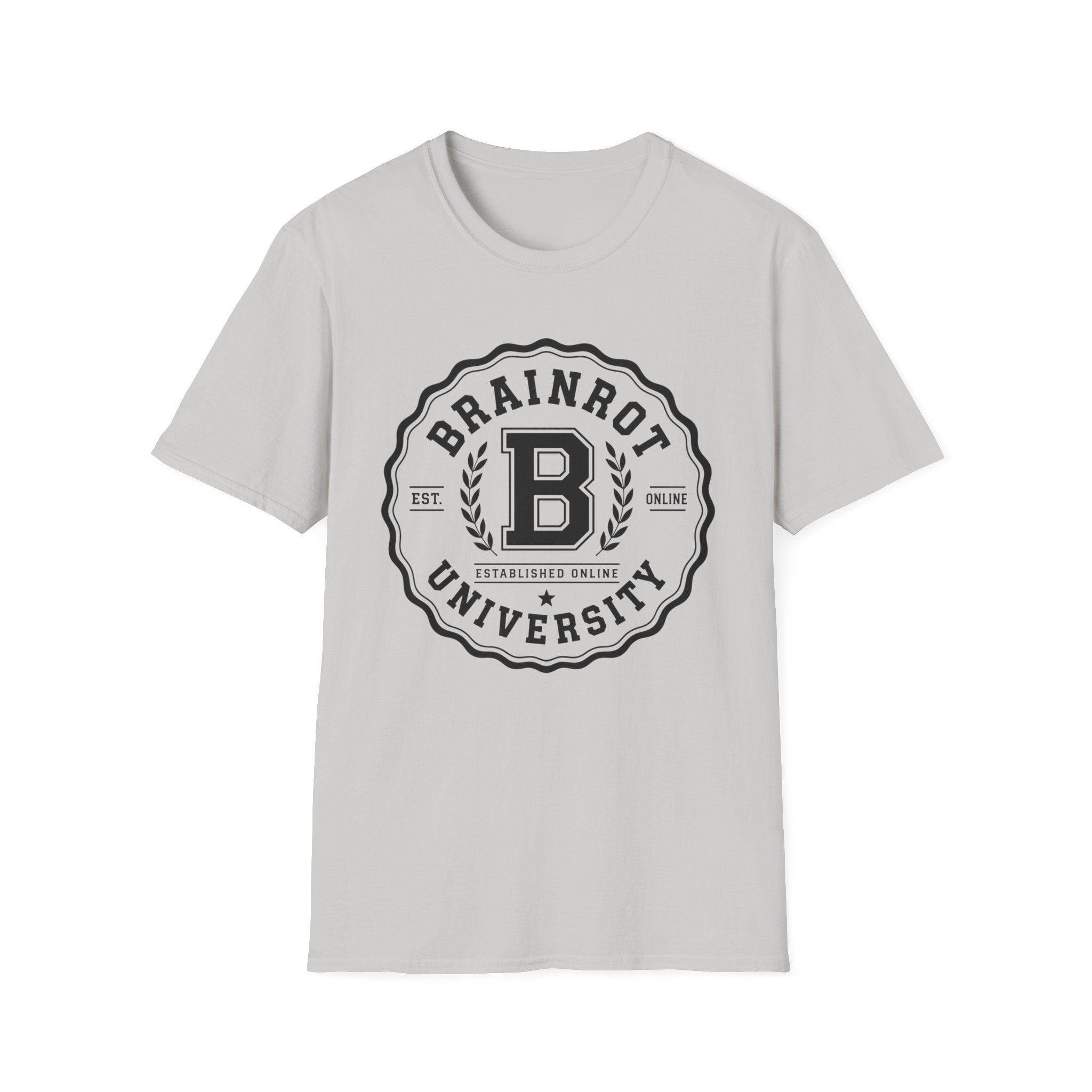 Brainrot University Logo T-Shirt — Vintage Collegiate Graphic Tee