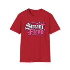 Stream Fiend Graphic Tee — Pink Retro Gamer Streaming Shirt