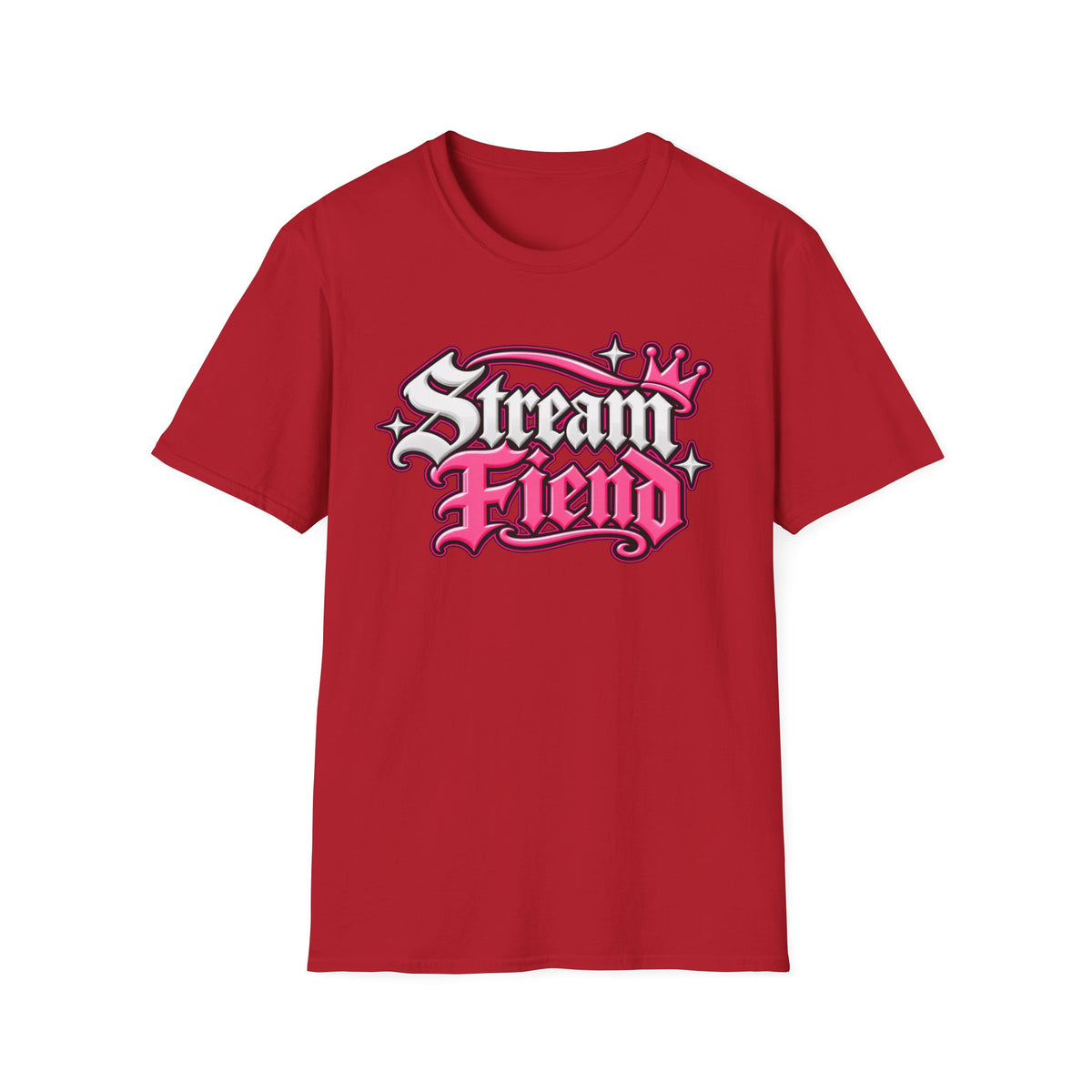 Stream Fiend Graphic Tee — Pink Retro Gamer Streaming Shirt