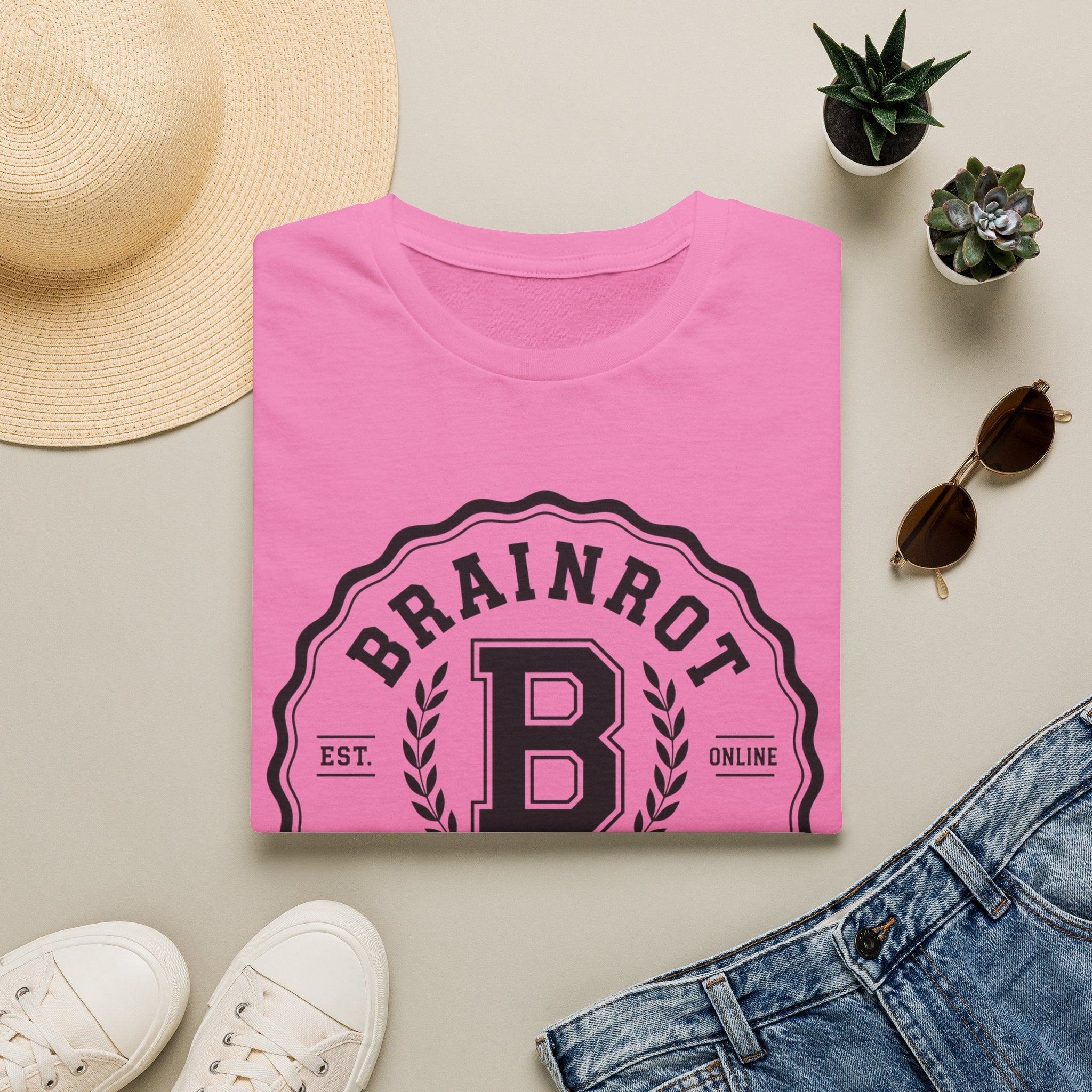 Brainrot University Logo T-Shirt — Vintage Collegiate Graphic Tee