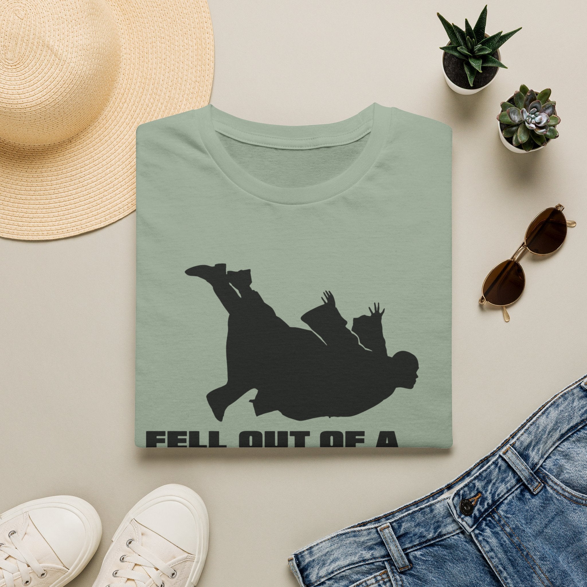 Fell Out of a Window T-Shirt — Funny Falling Silhouette Tee