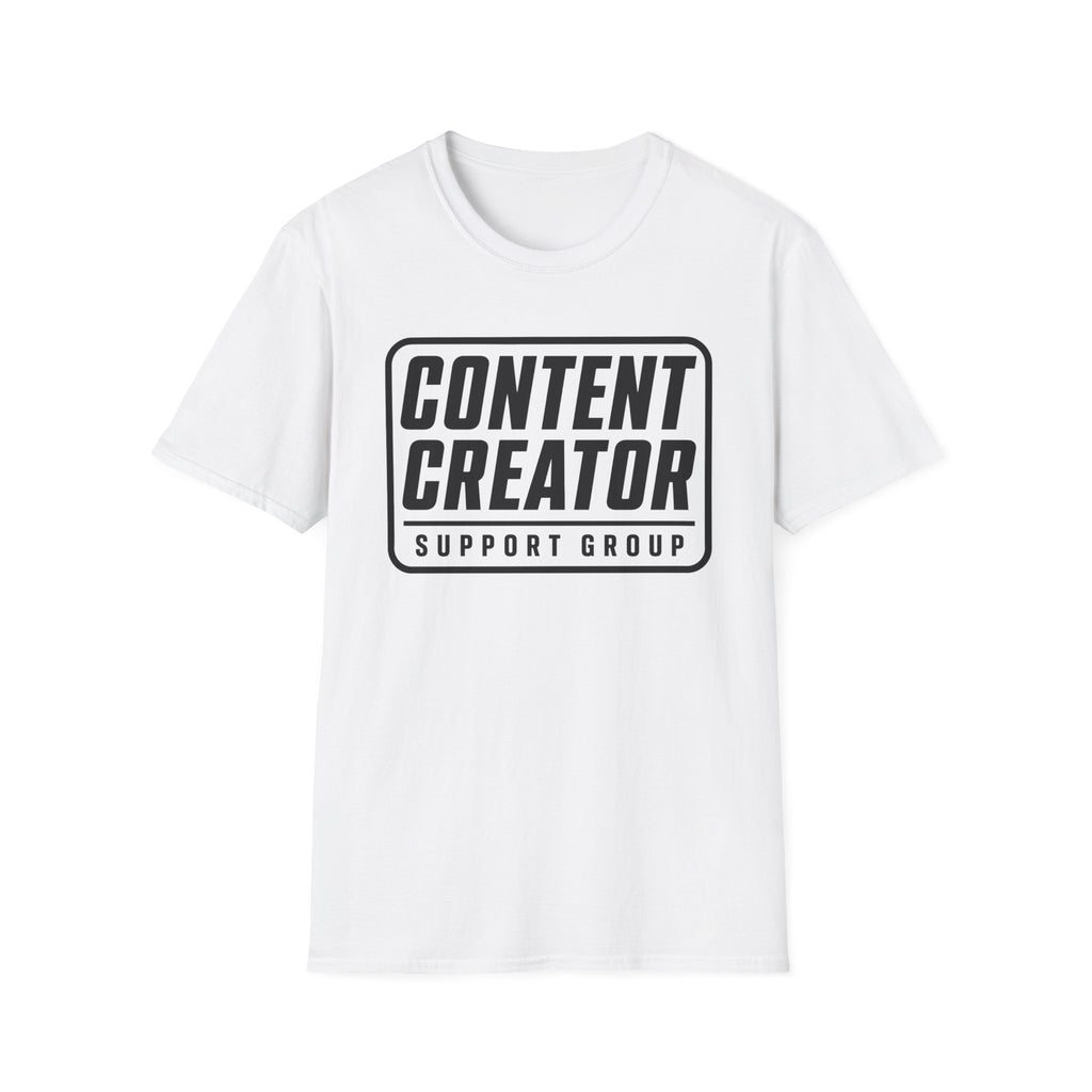 Content Creator Support Group T-Shirt — Bold Typography Tee for Creators