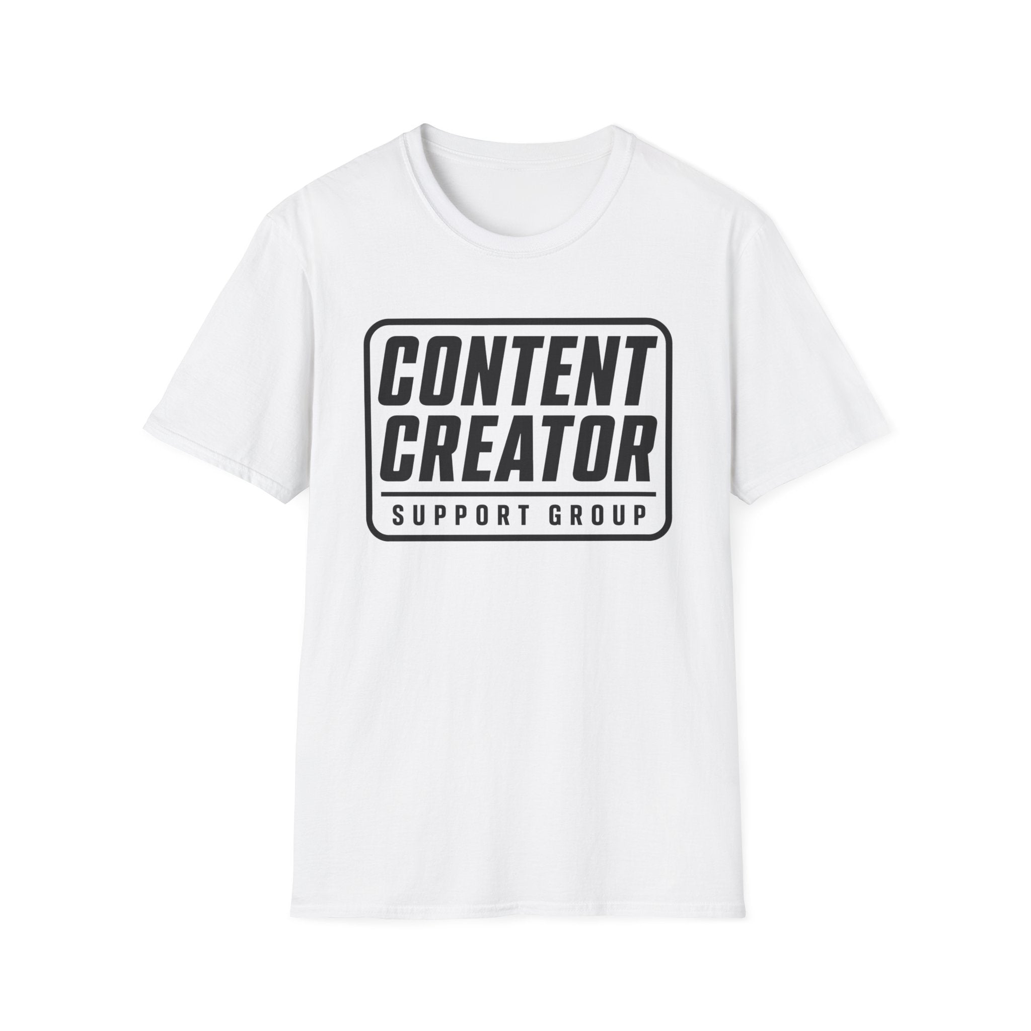 Content Creator Support Group T-Shirt — Bold Typography Tee for Creators