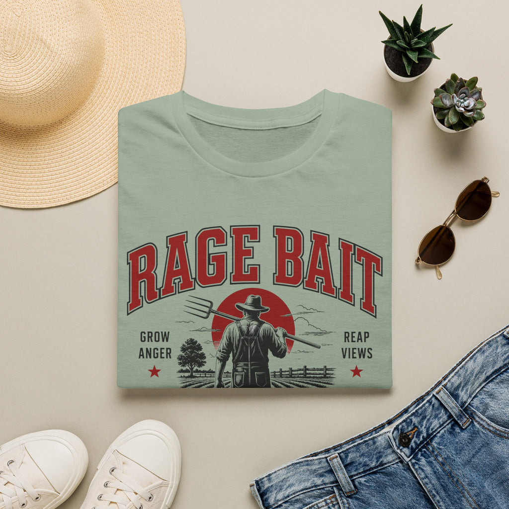 Rage Bait Farmer Graphic T‑Shirt — Grow Anger, Reap Views Vintage Western Tee