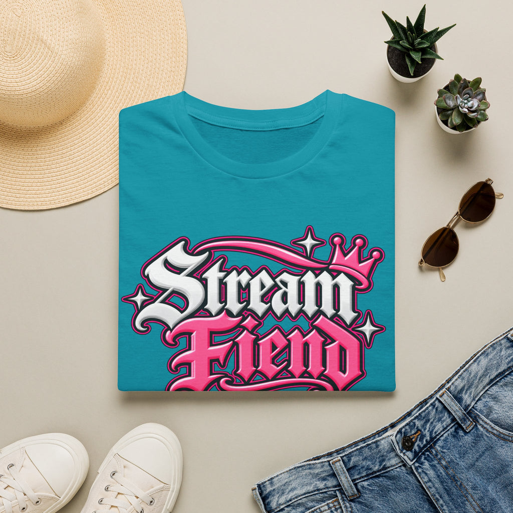 Stream Fiend Graphic Tee — Pink Retro Gamer Streaming Shirt