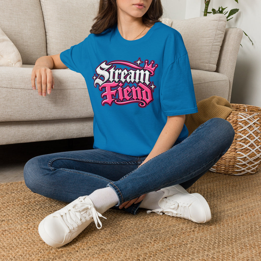 Stream Fiend Graphic Tee — Pink Retro Gamer Streaming Shirt
