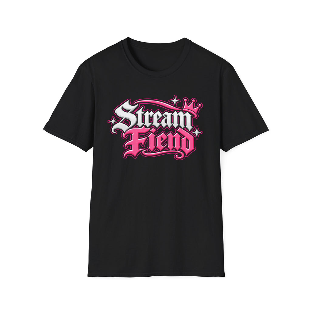 Stream Fiend Graphic Tee — Pink Retro Gamer Streaming Shirt