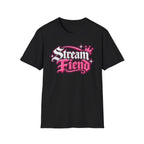 Stream Fiend Graphic Tee — Pink Retro Gamer Streaming Shirt