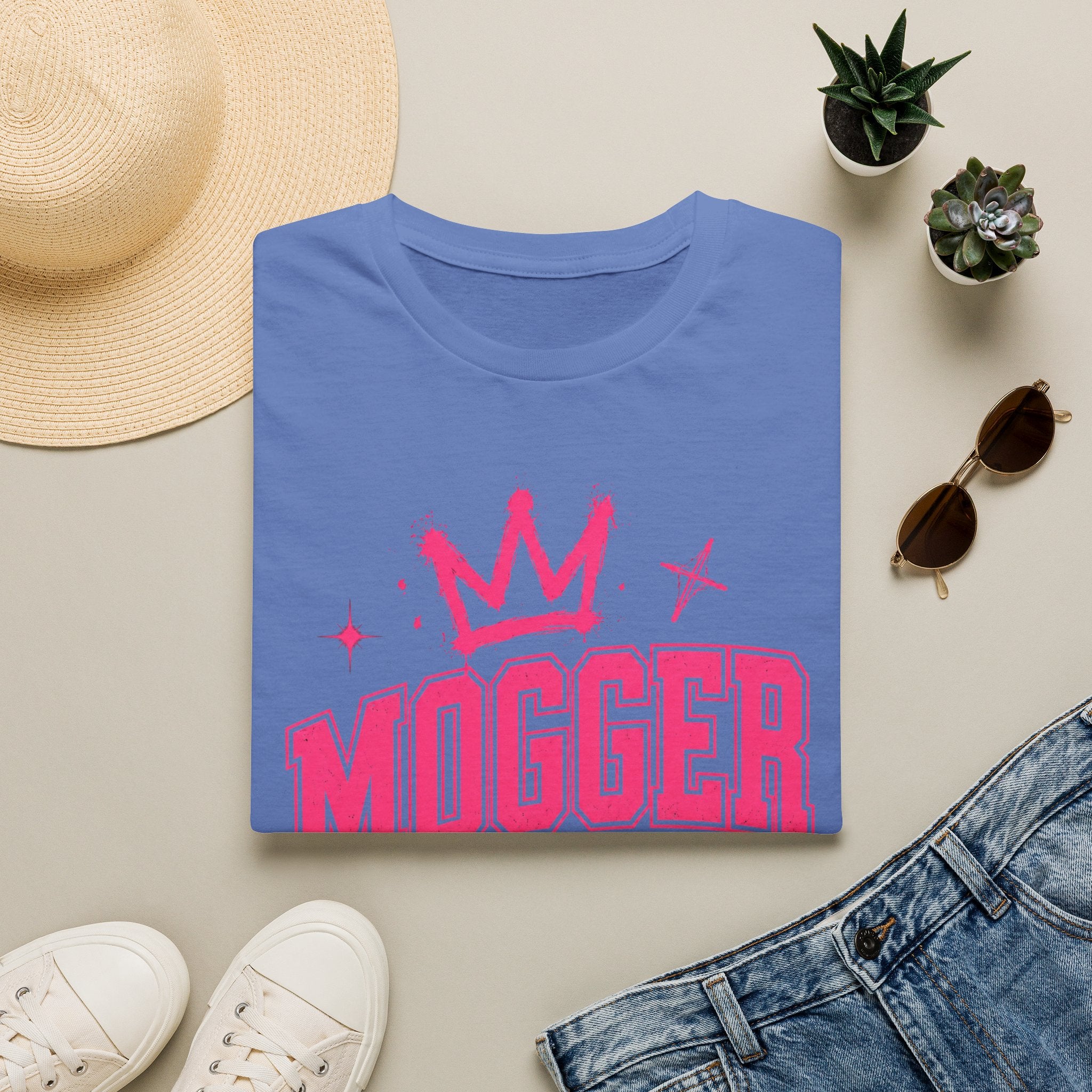 Mogger Princess T‑Shirt — Pink Crown Graphic Tee