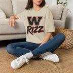W Rizz Graphic Tee — Bold Varsity Lettering Shirt