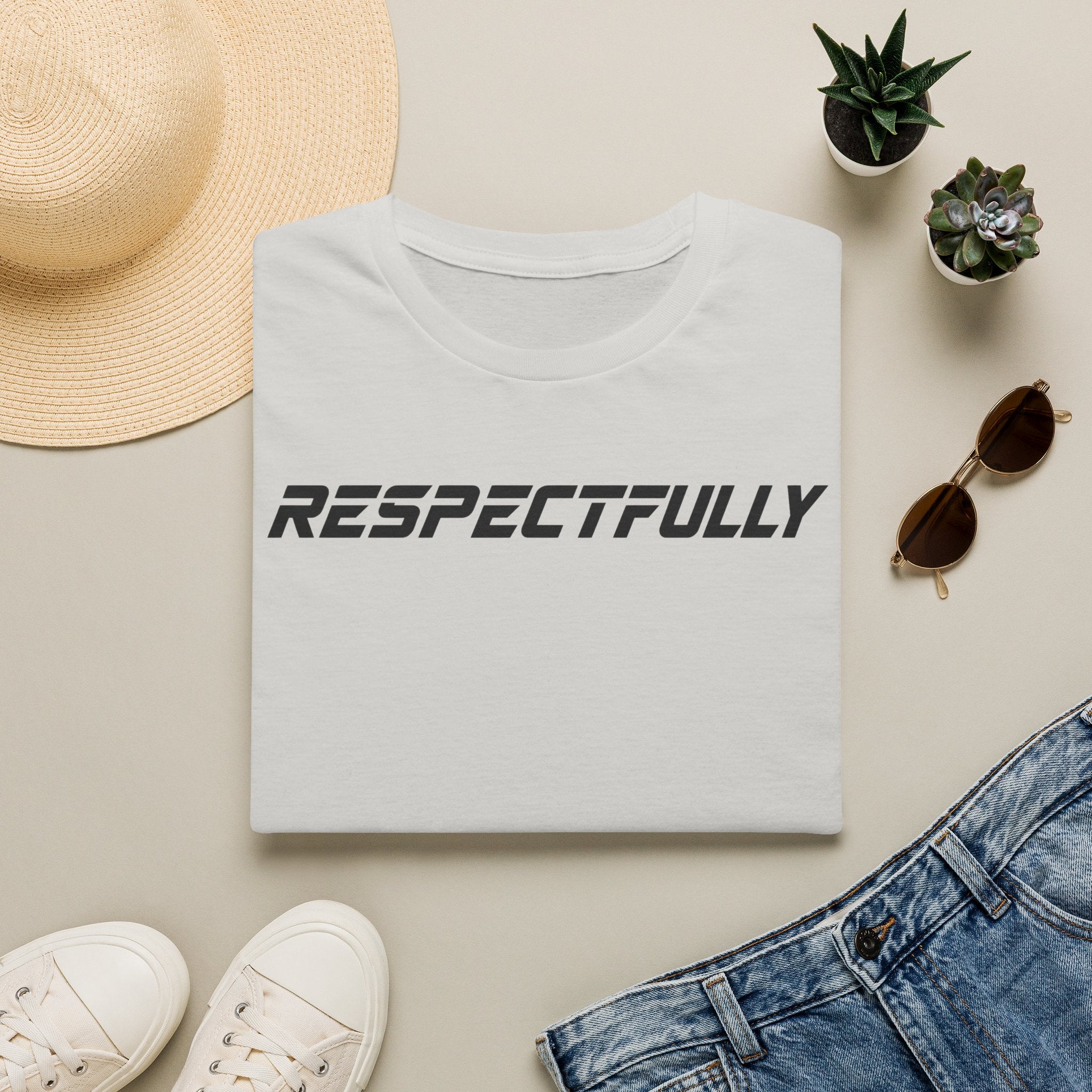Respectfully T-Shirt — Minimal Bold Text Tee