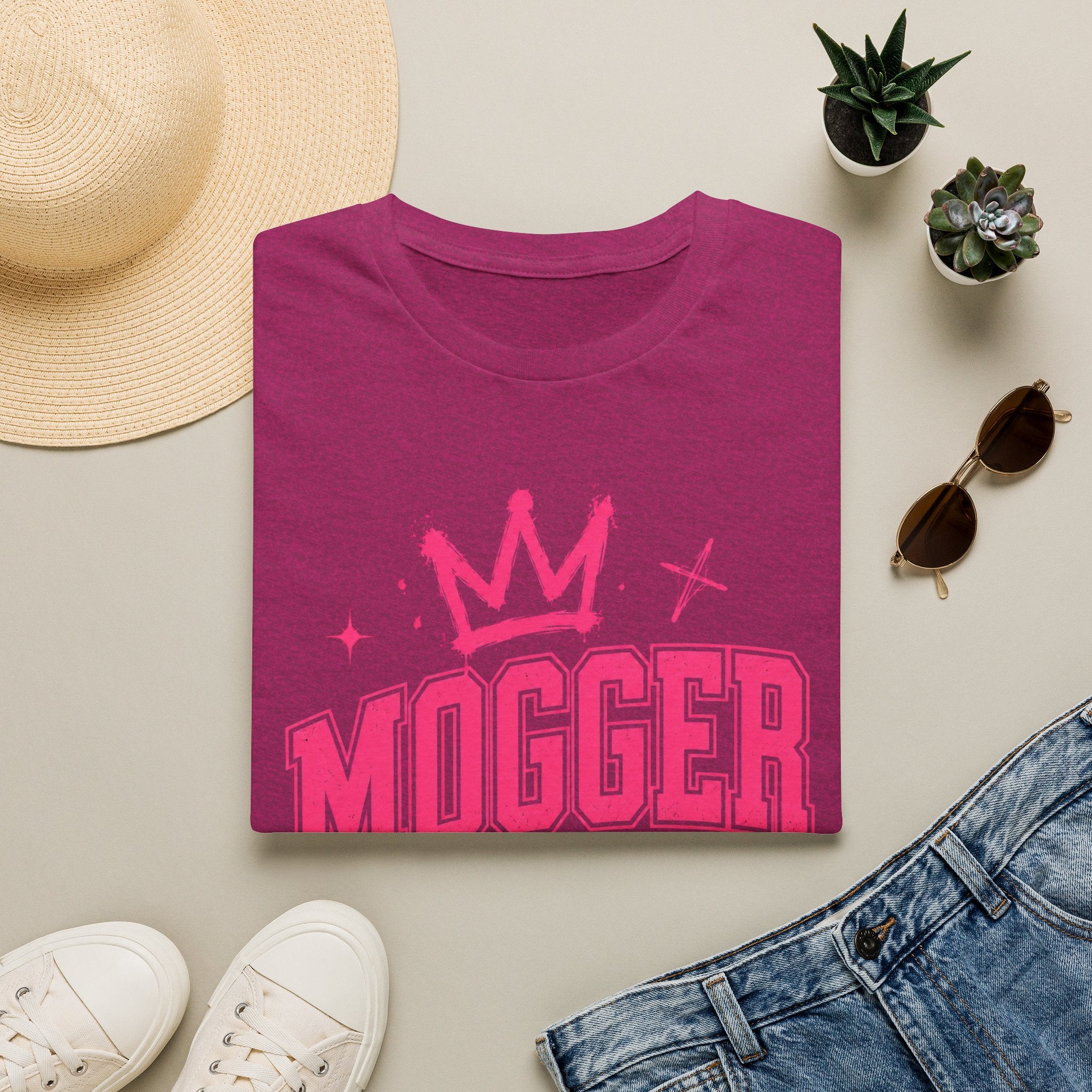 Mogger Princess T‑Shirt — Pink Crown Graphic Tee