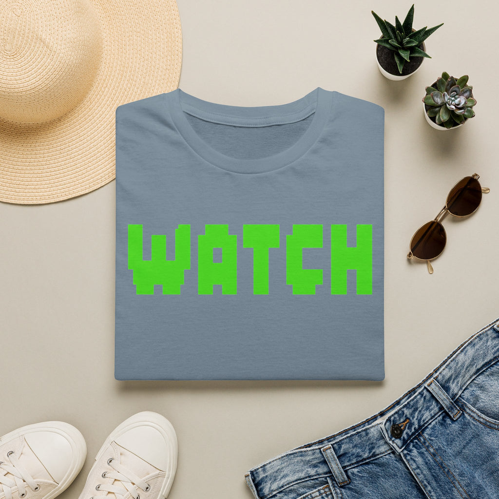 WATCH Graphic T-Shirt — Retro Pixel Green Statement Tee