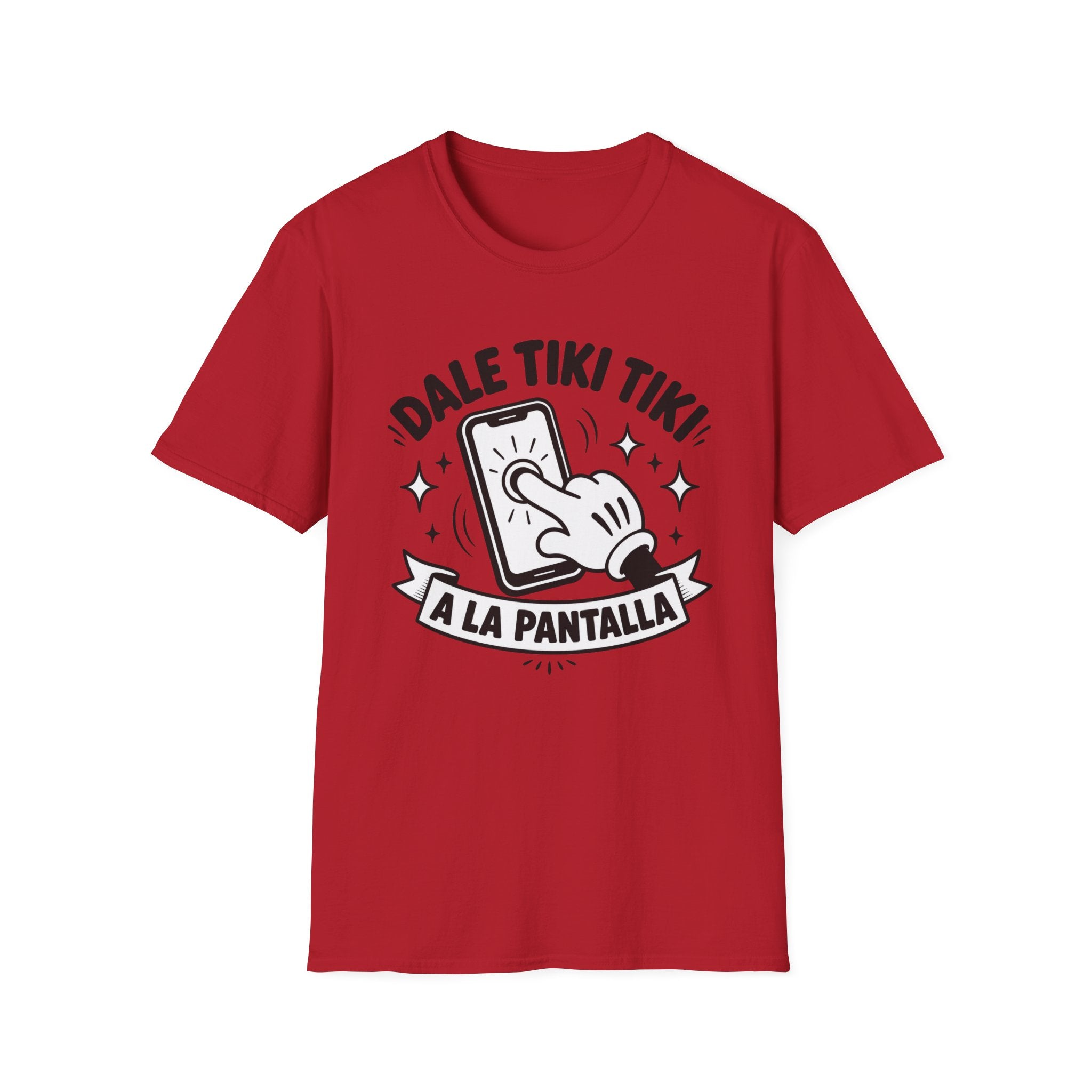 T-Shirt — 'Dale Tiki Tiki! A La Pantalla' Funny Spanish Phone-Press Graphic Tee
