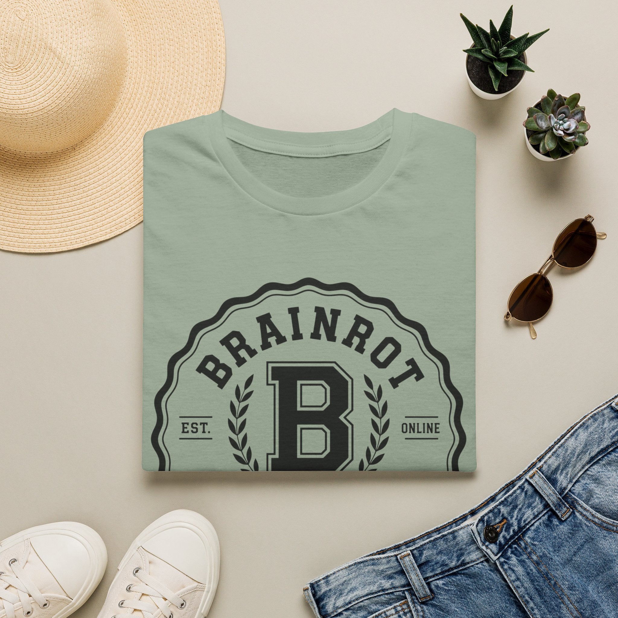 Brainrot University Logo T-Shirt — Vintage Collegiate Graphic Tee