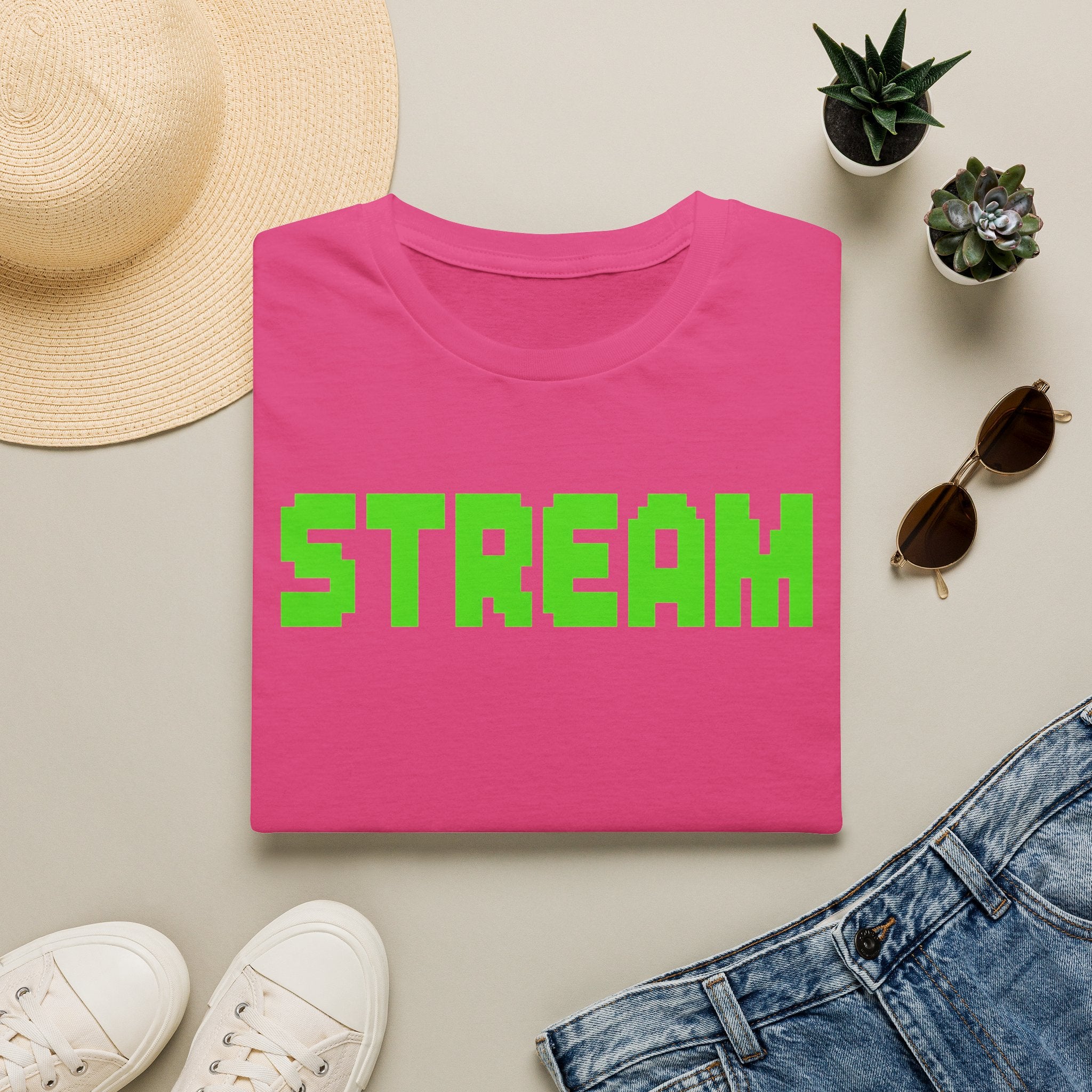 STREAM Graphic T-Shirt — Neon Pixel Gamer Tee