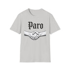 Paro Handshake T-Shirt — Vintage Gothic Script Graphic Tee