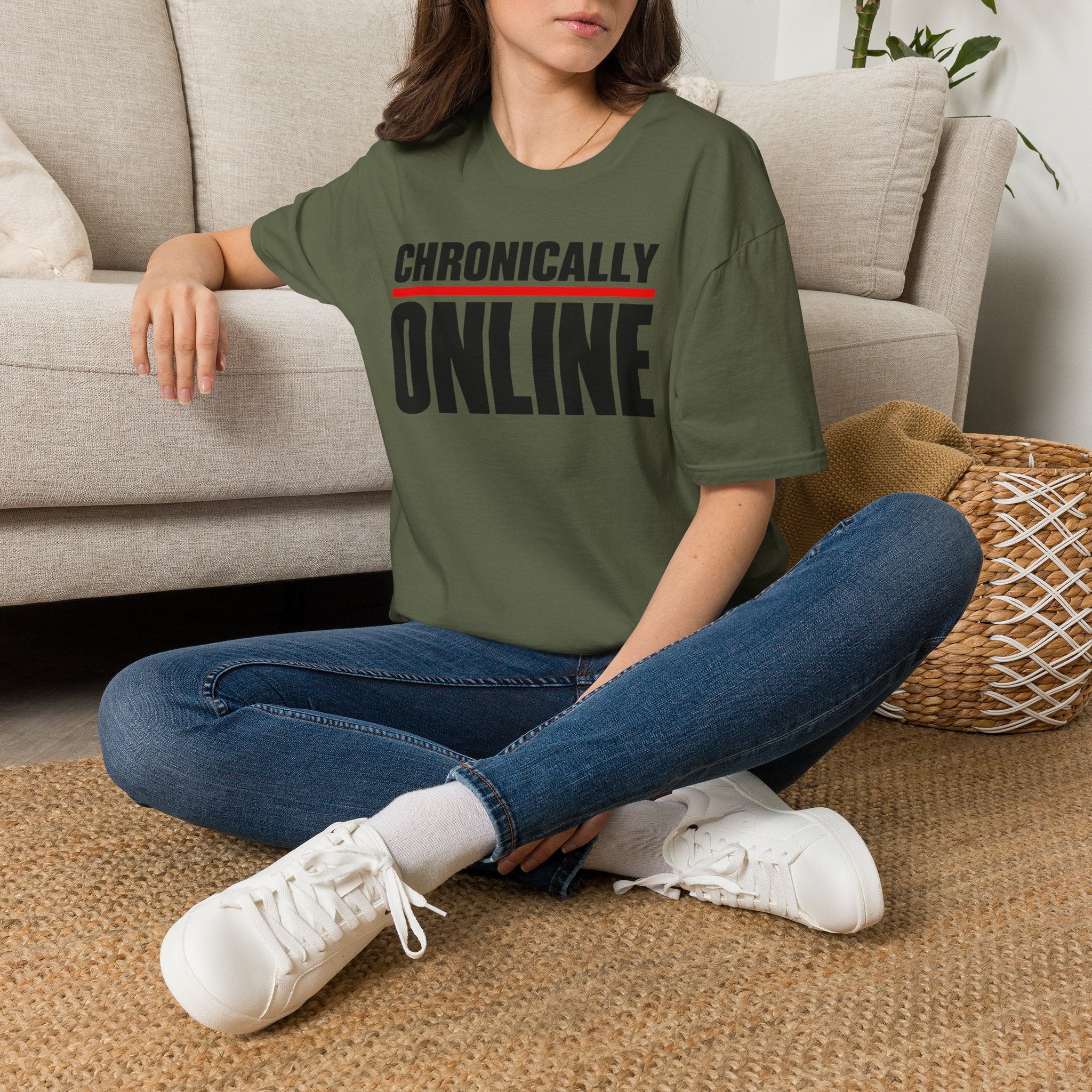 Chronically Online T‑Shirt — Bold Graphic Statement Tee for Social Media Fans