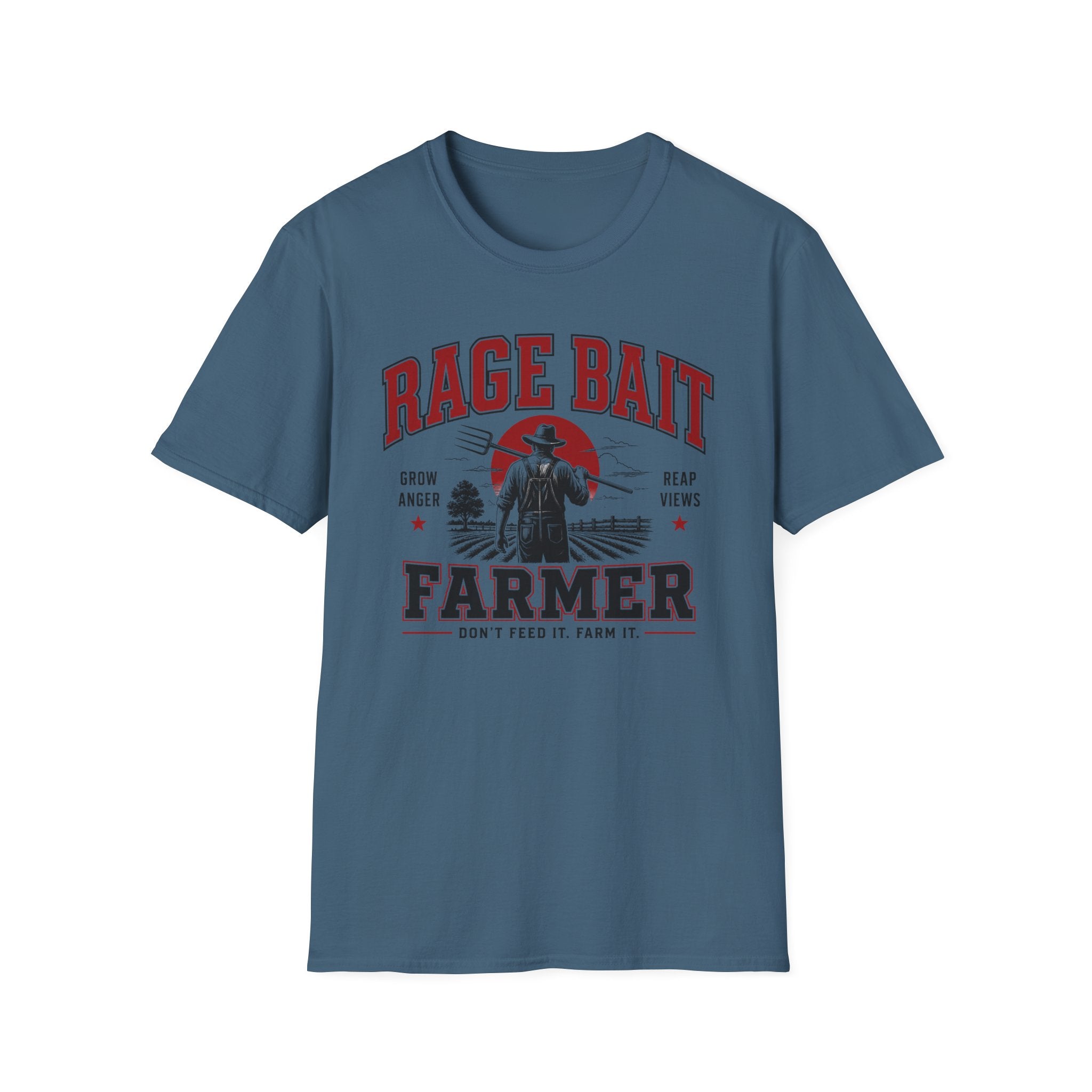 Rage Bait Farmer Graphic T‑Shirt — Grow Anger, Reap Views Vintage Western Tee