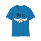 Paro Handshake T-Shirt — Vintage Gothic Script Graphic Tee