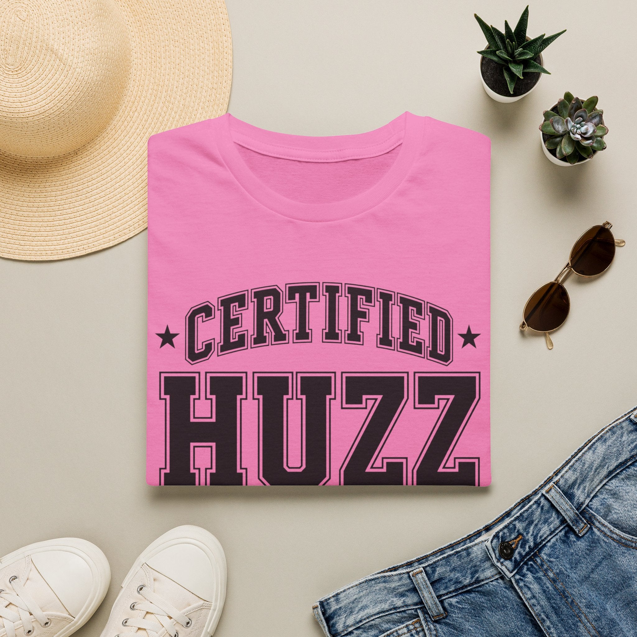 Certified Huzz T‑Shirt — Collegiate Vintage Lettering Tee