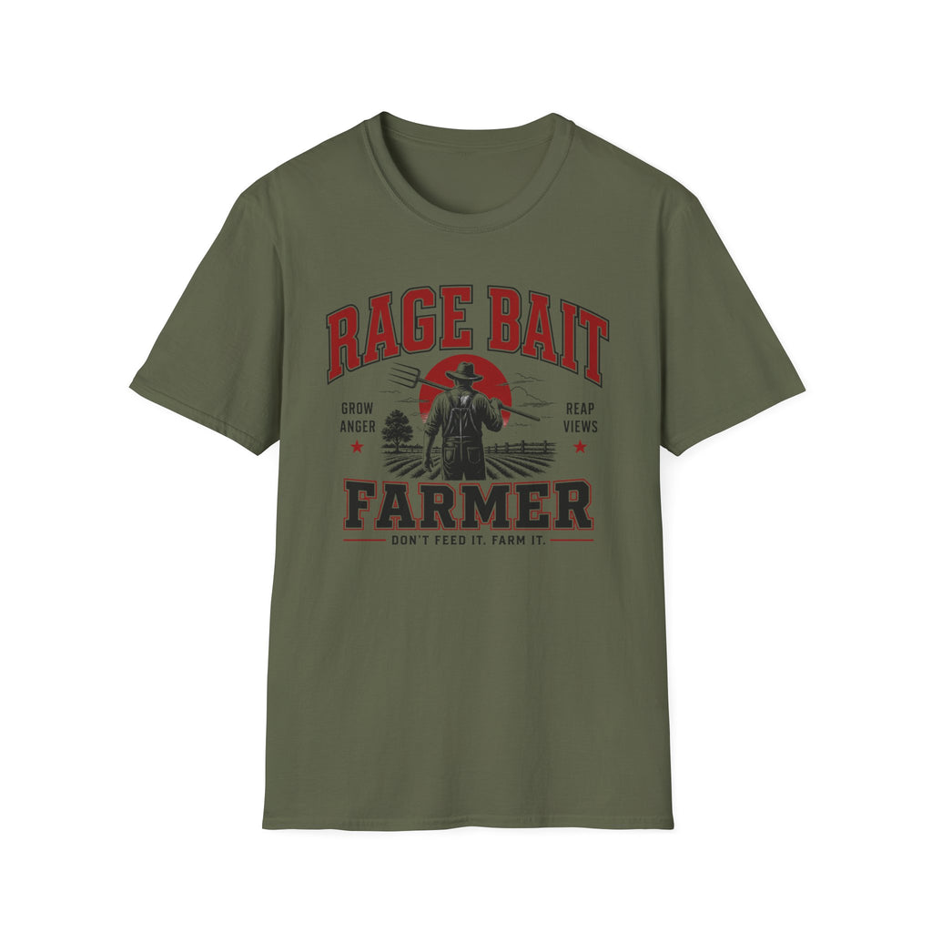 Rage Bait Farmer Graphic T‑Shirt — Grow Anger, Reap Views Vintage Western Tee