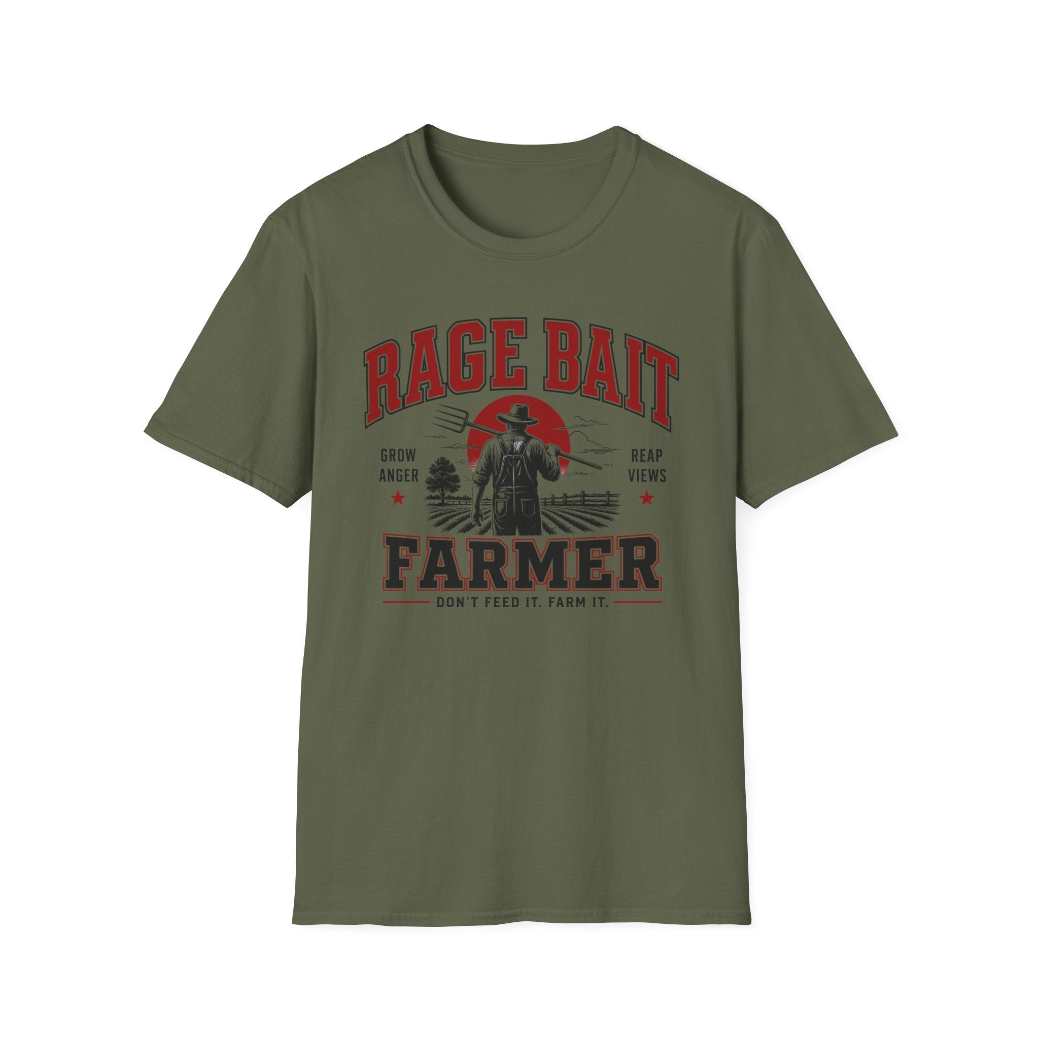 Rage Bait Farmer Graphic T‑Shirt — Grow Anger, Reap Views Vintage Western Tee
