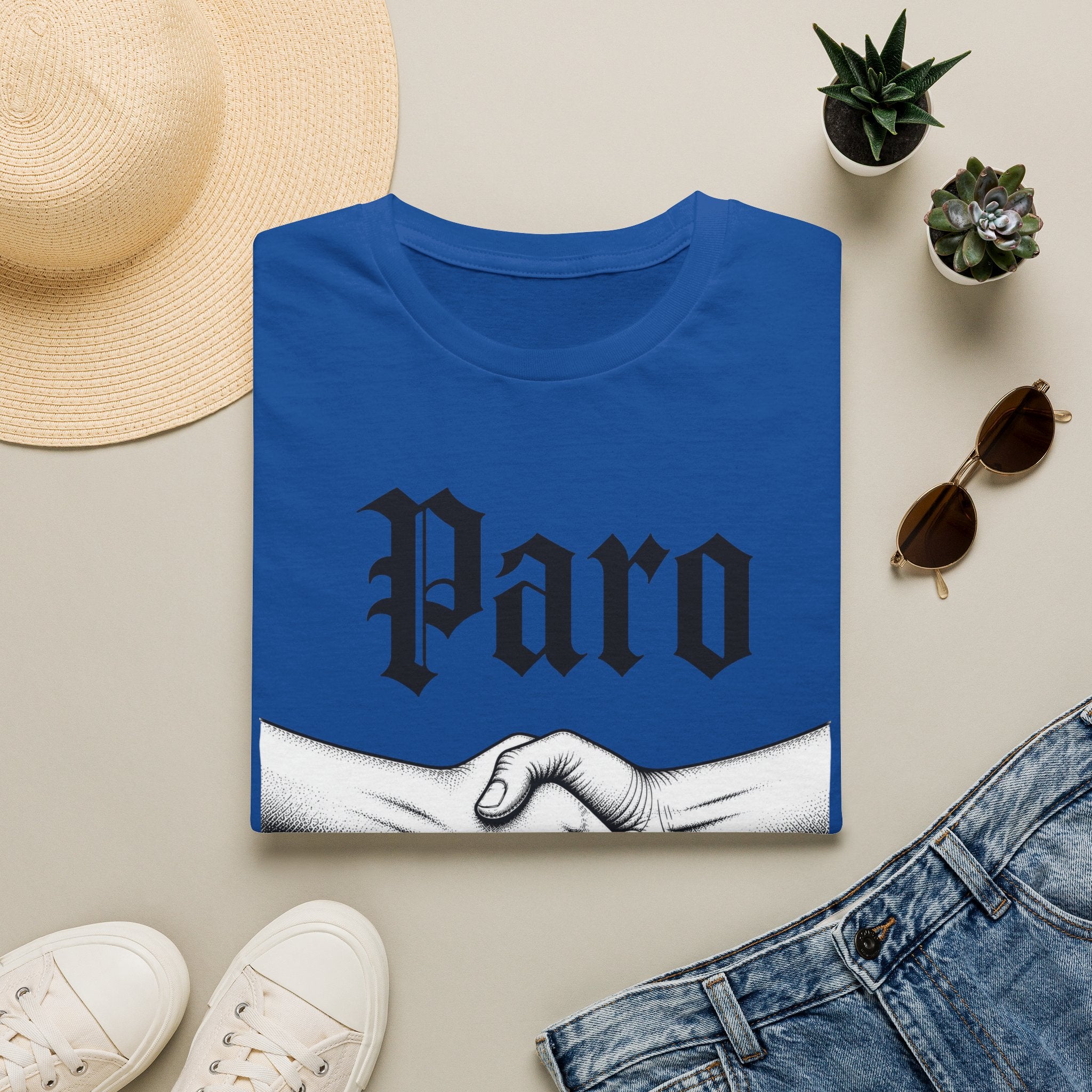 Paro Handshake T-Shirt — Vintage Gothic Script Graphic Tee