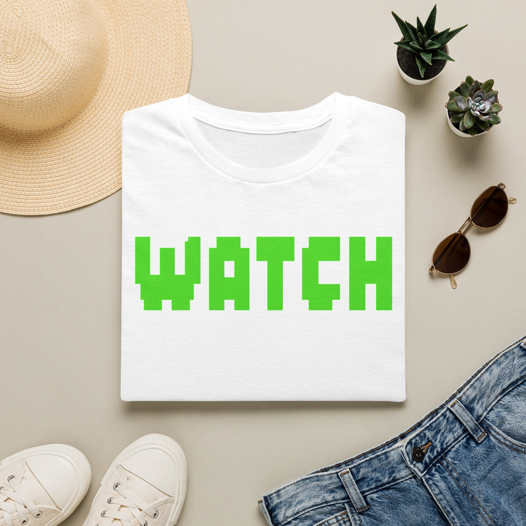 WATCH Graphic T-Shirt — Retro Pixel Green Statement Tee