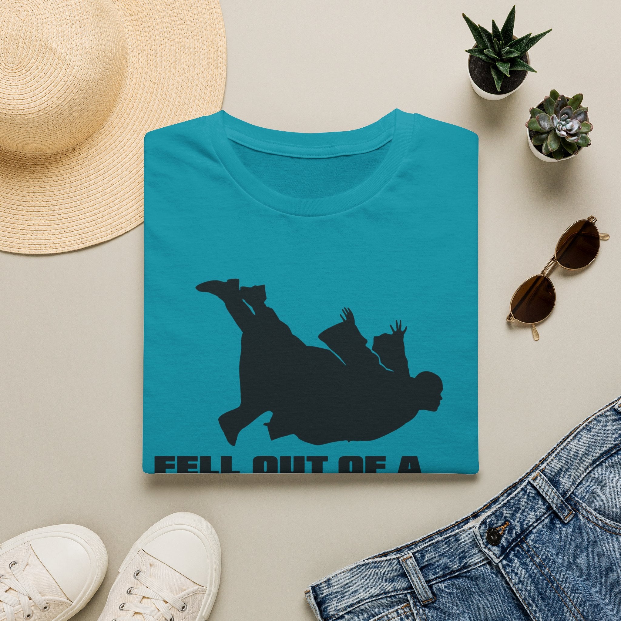 Fell Out of a Window T-Shirt — Funny Falling Silhouette Tee