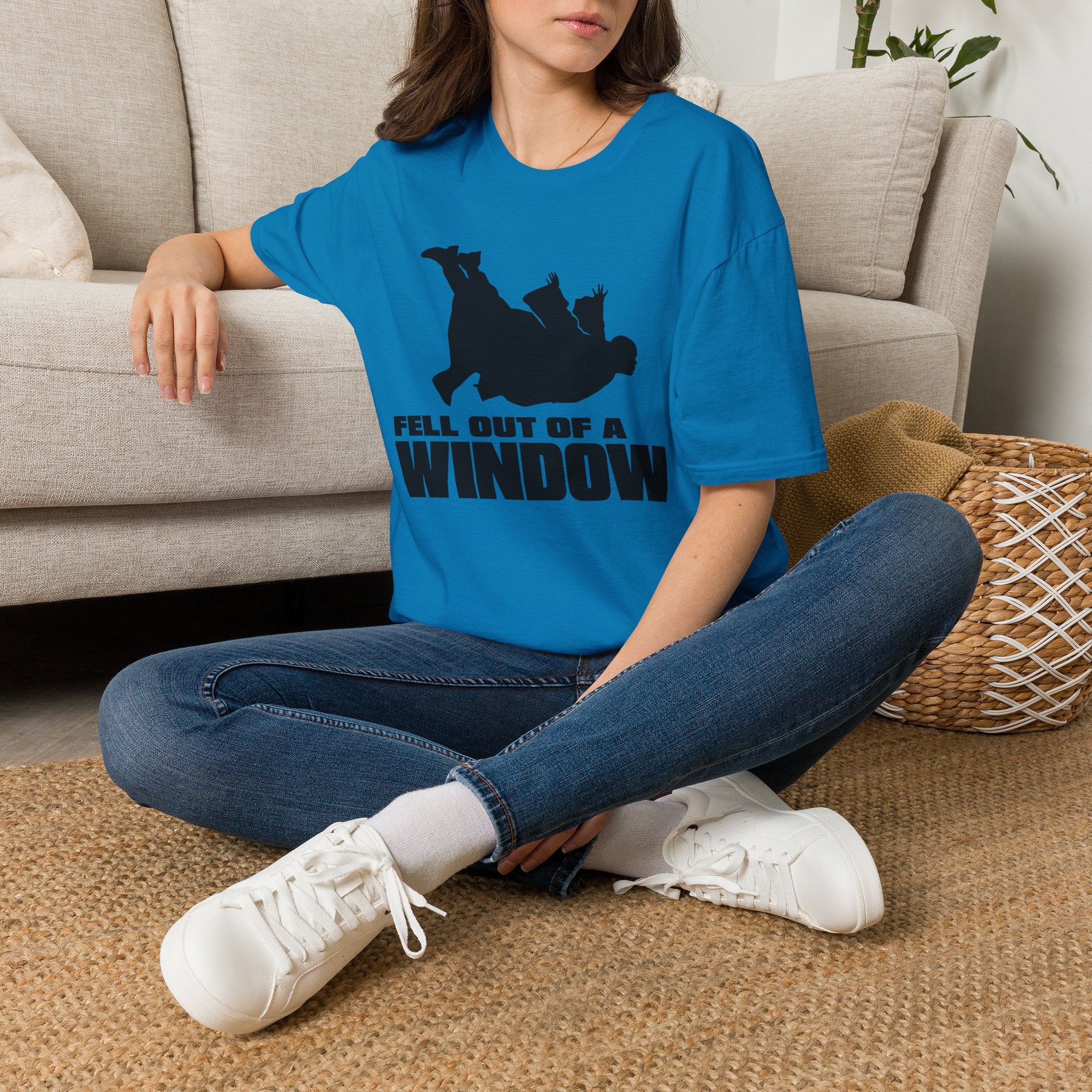 Fell Out of a Window T-Shirt — Funny Falling Silhouette Tee