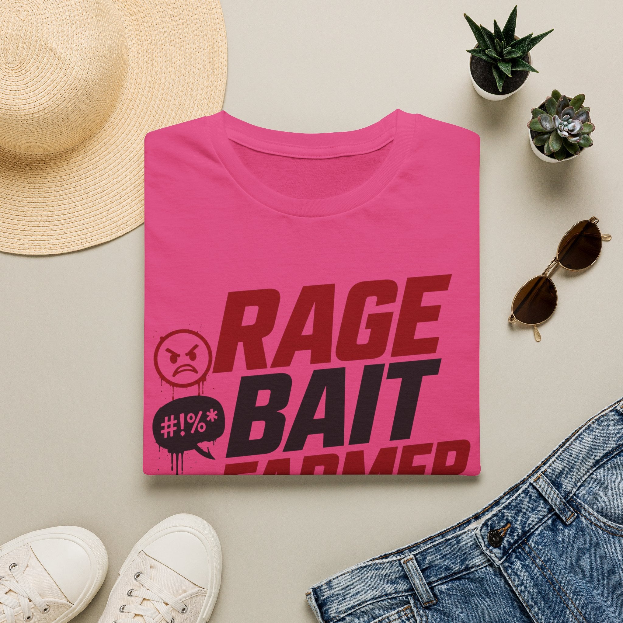 Rage Bait Farmer T-Shirt — Funny Meme Political Humor Tee