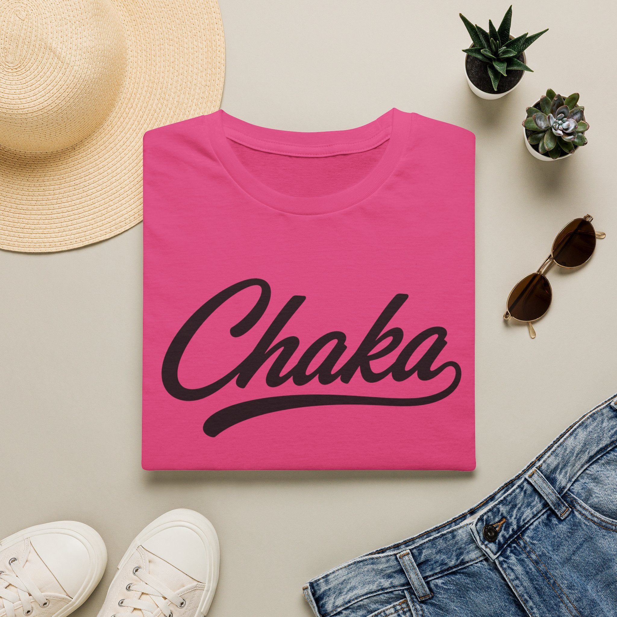 Chaka Script T-Shirt — Retro Cursive Logo Tee
