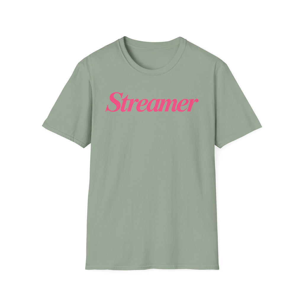 Streamer T‑Shirt — Pink Script Logo