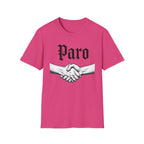 Paro Handshake T-Shirt — Vintage Gothic Script Graphic Tee