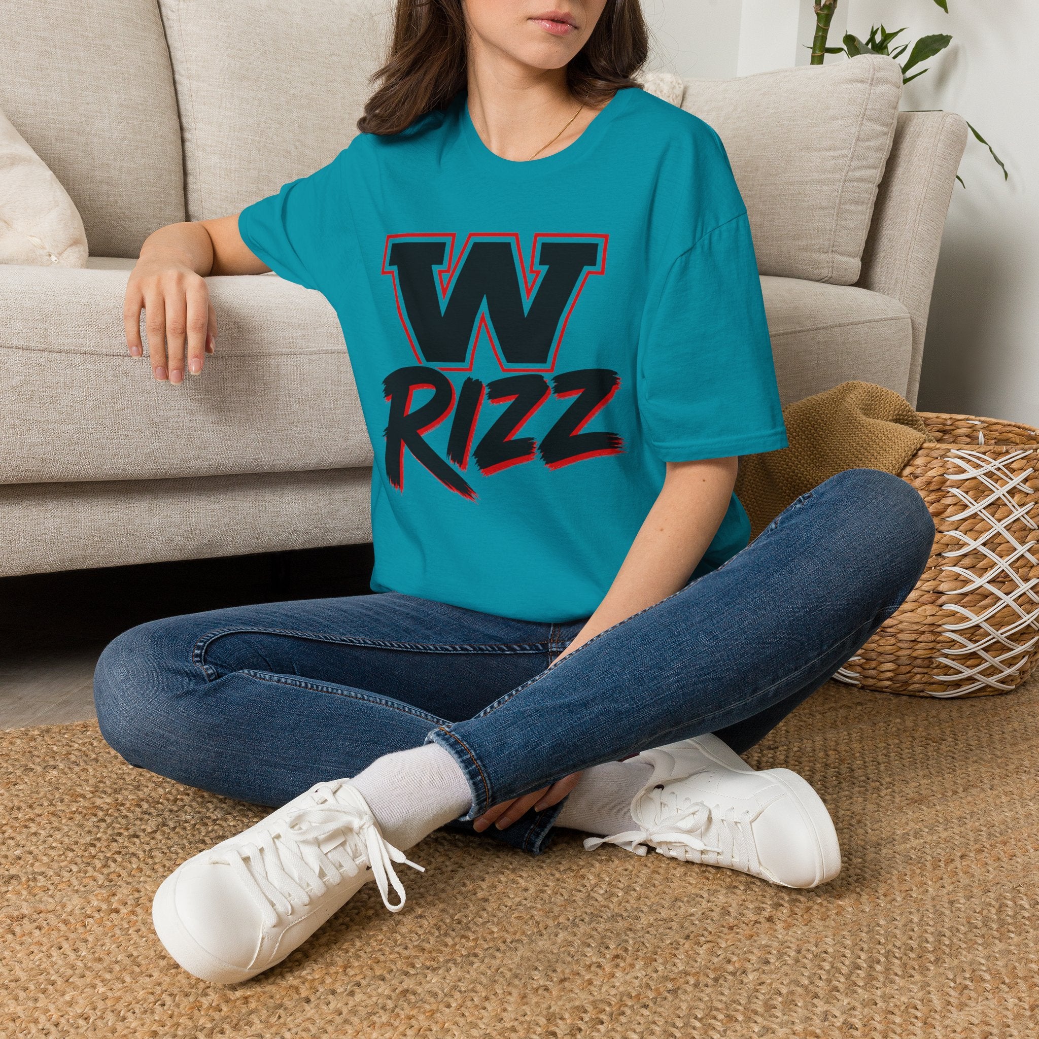 W Rizz Graphic Tee — Bold Varsity Lettering Shirt