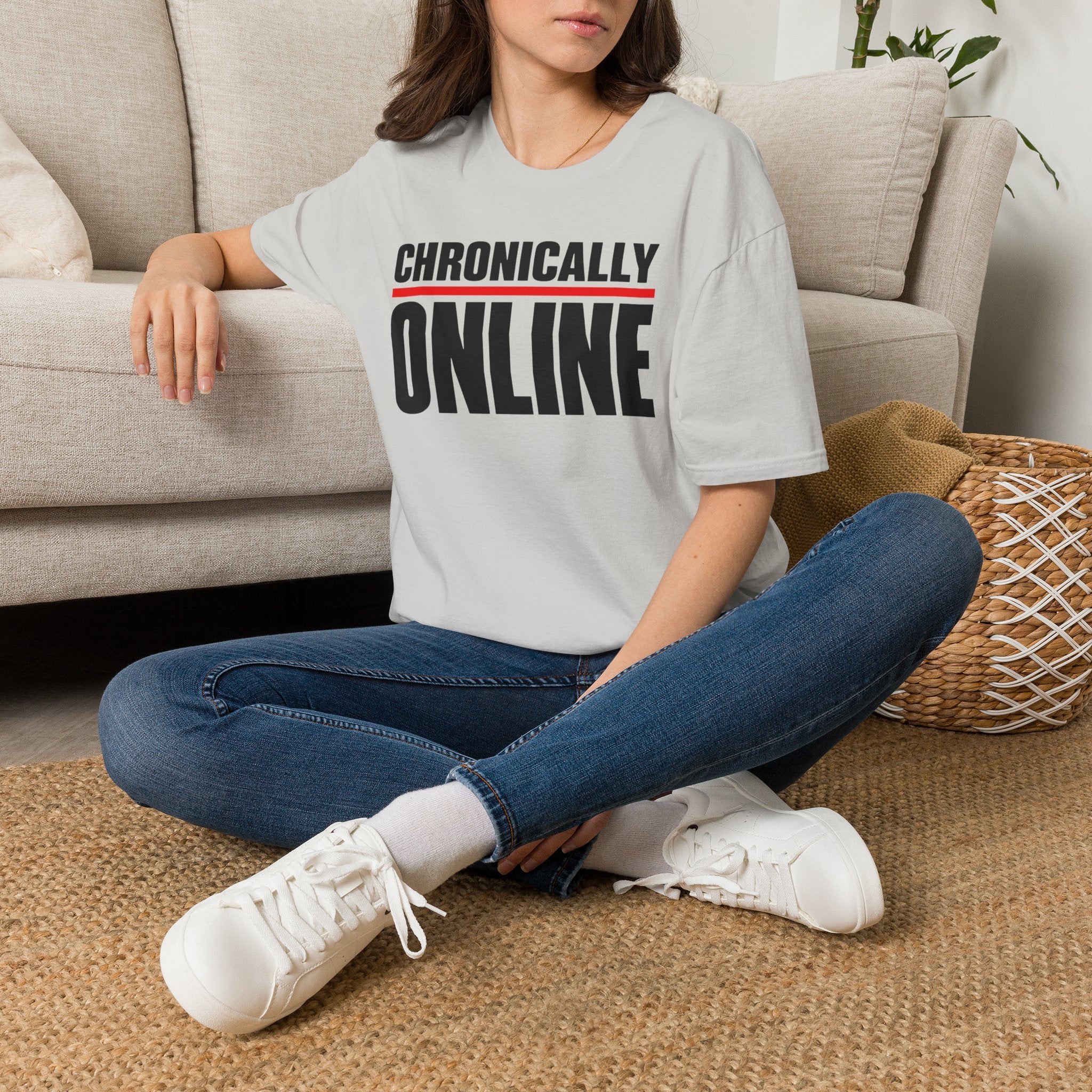 Chronically Online T‑Shirt — Bold Graphic Statement Tee for Social Media Fans