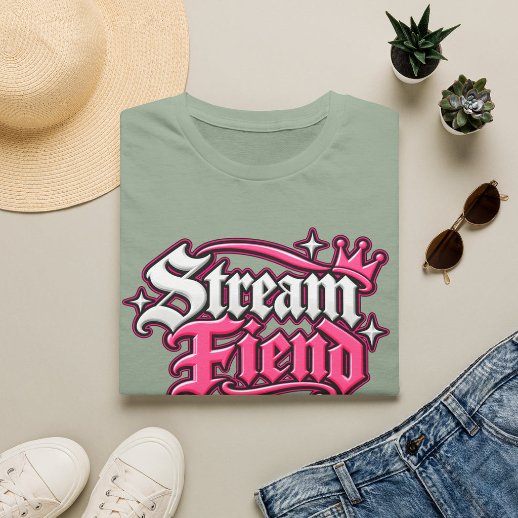Stream Fiend Graphic Tee — Pink Retro Gamer Streaming Shirt