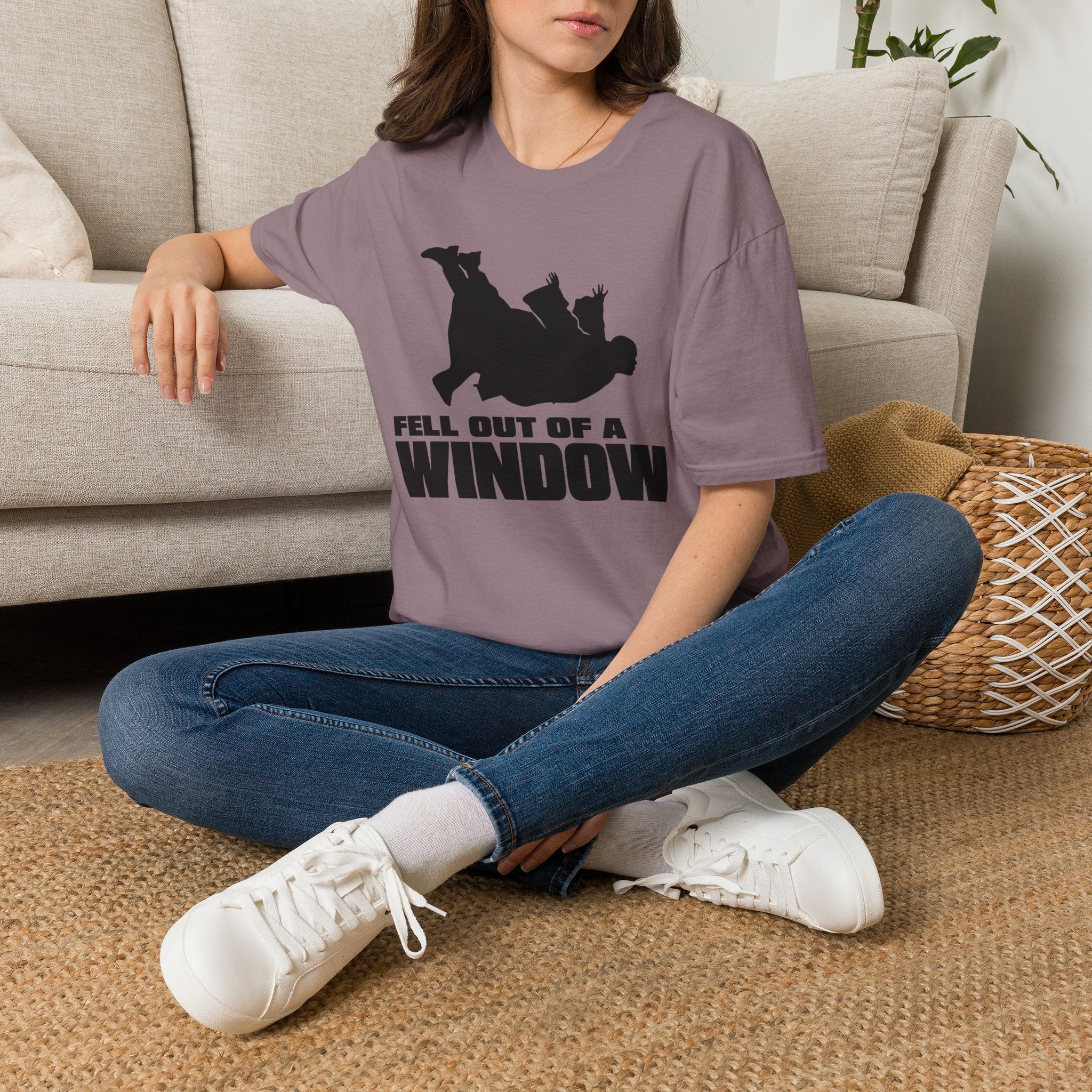 Fell Out of a Window T-Shirt — Funny Falling Silhouette Tee