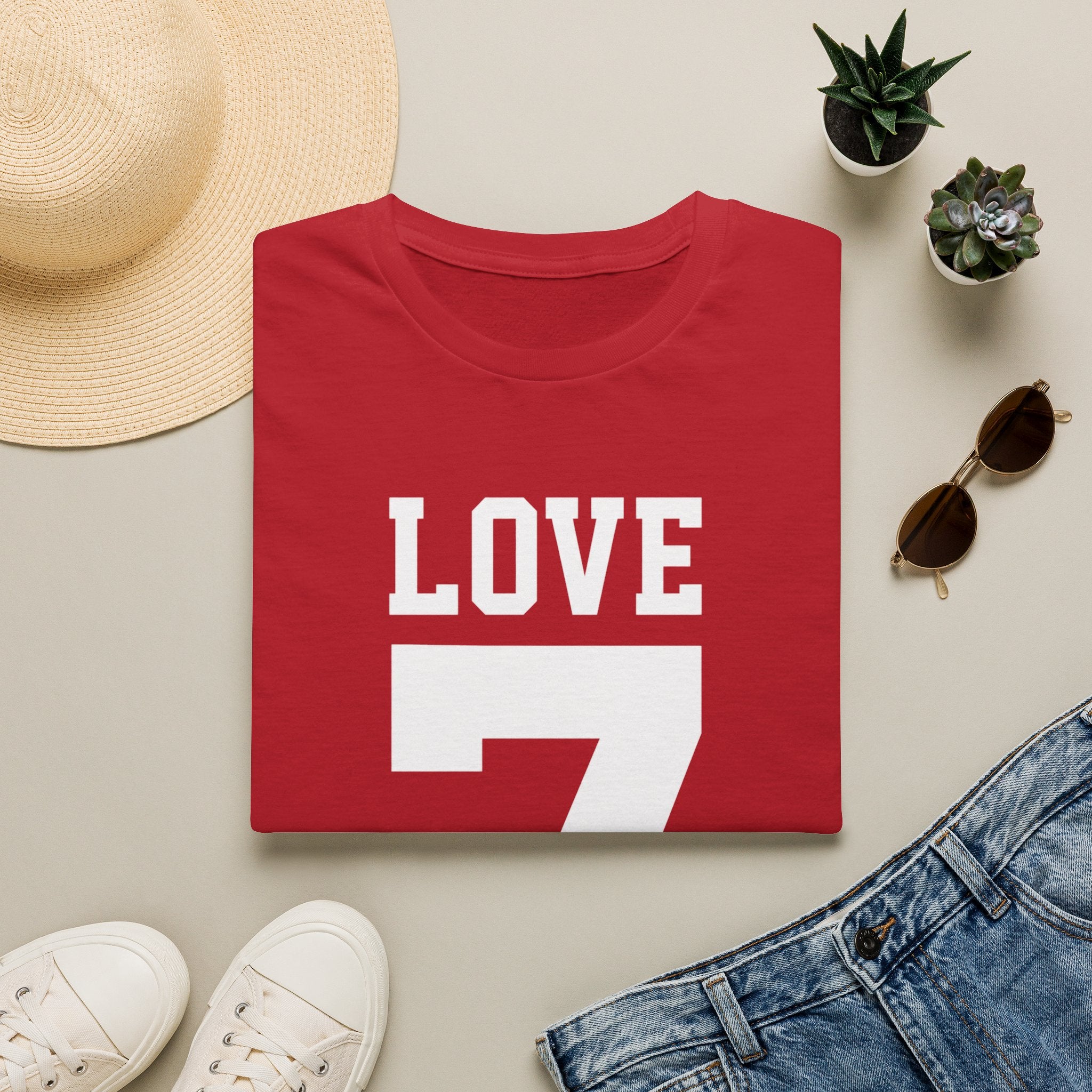 Love 7 Graphic T-Shirt — Bold Athletic-Inspired Tee - Fake 49er
